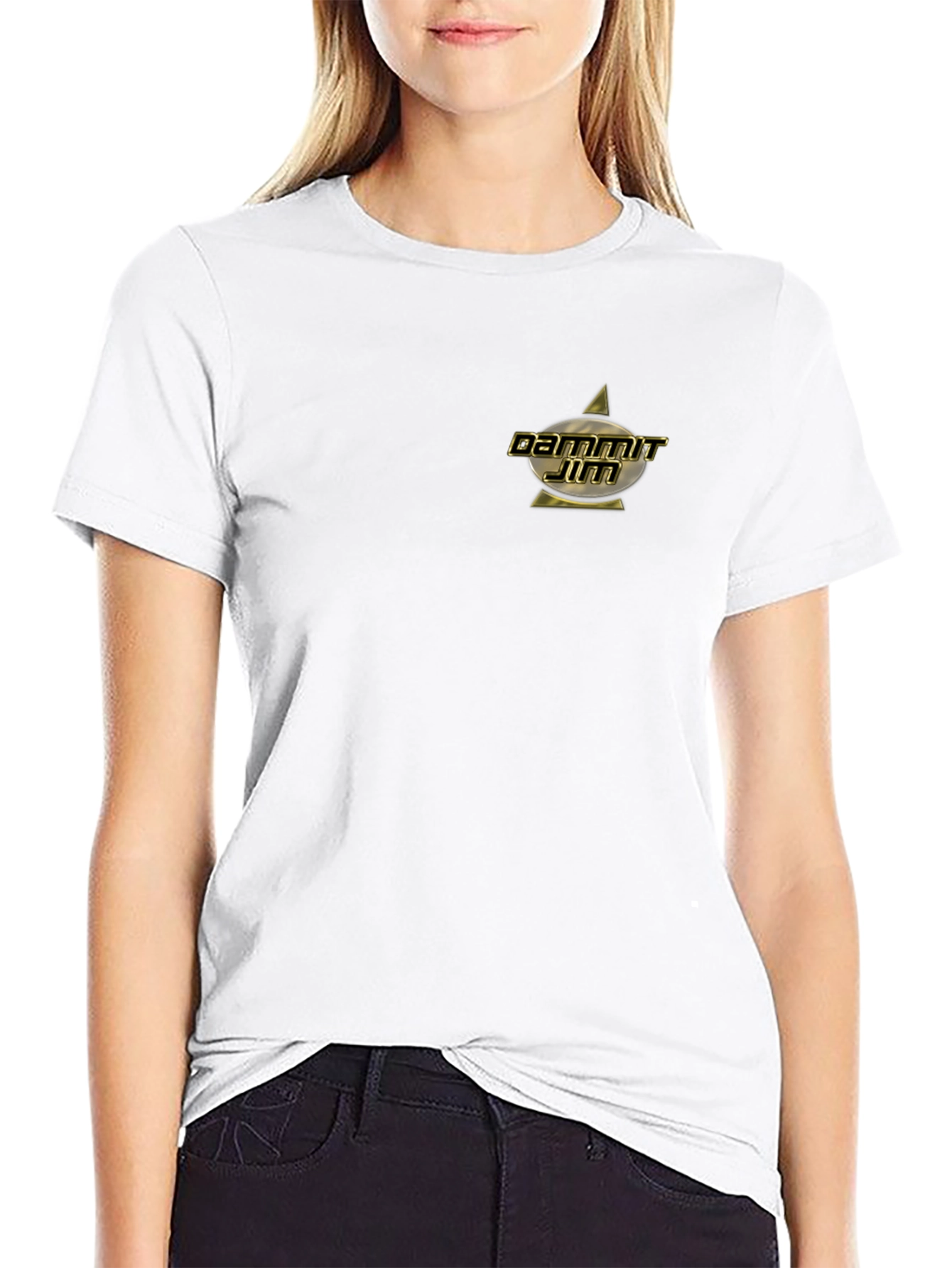 Dammit Jim T-Shirt - Black Gold Star Trek Design