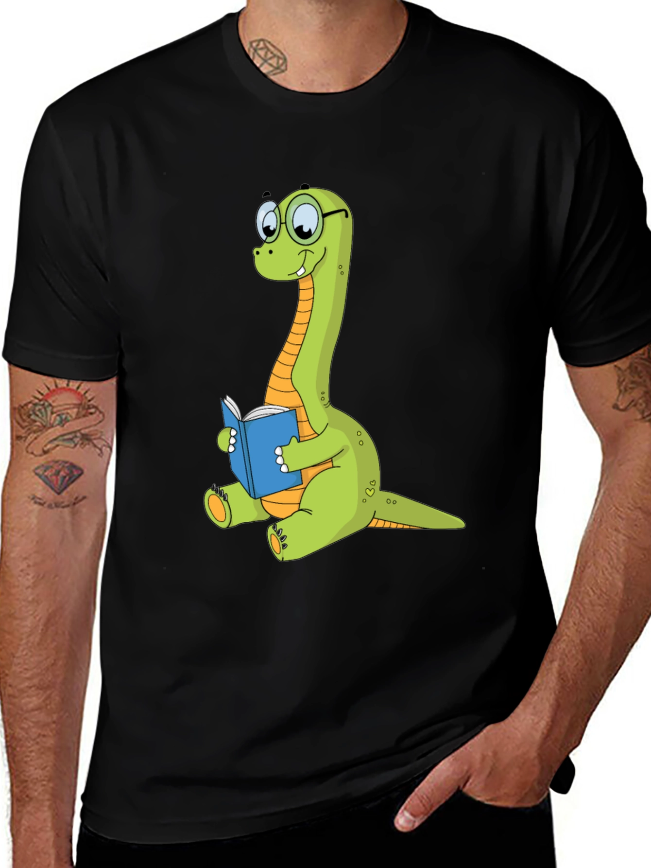 Dinosaur Reading Book Graphic Tee