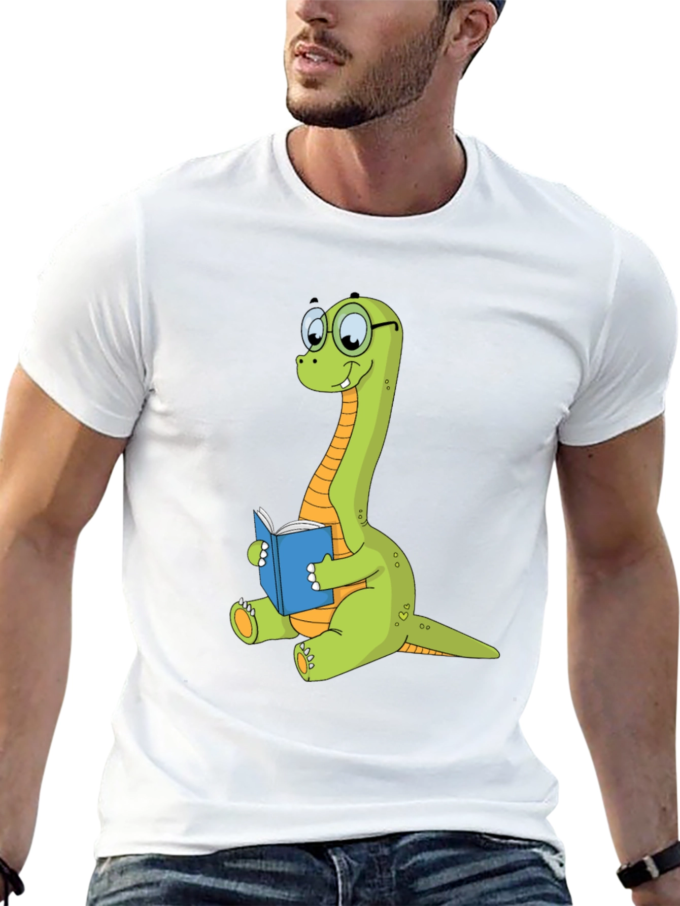 Dinosaur Reading Book Graphic Tee