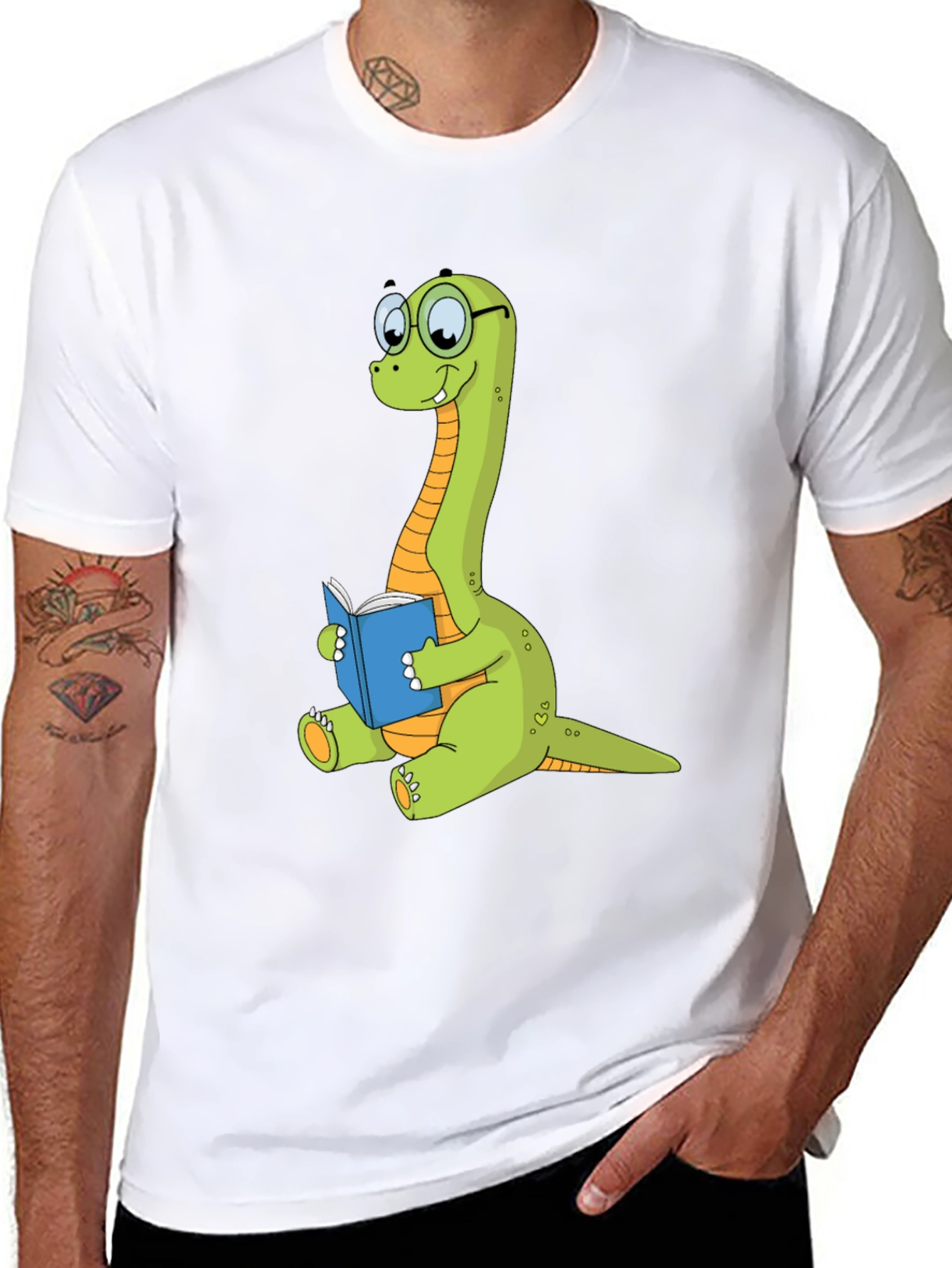 Dinosaur Reading Book Graphic Tee