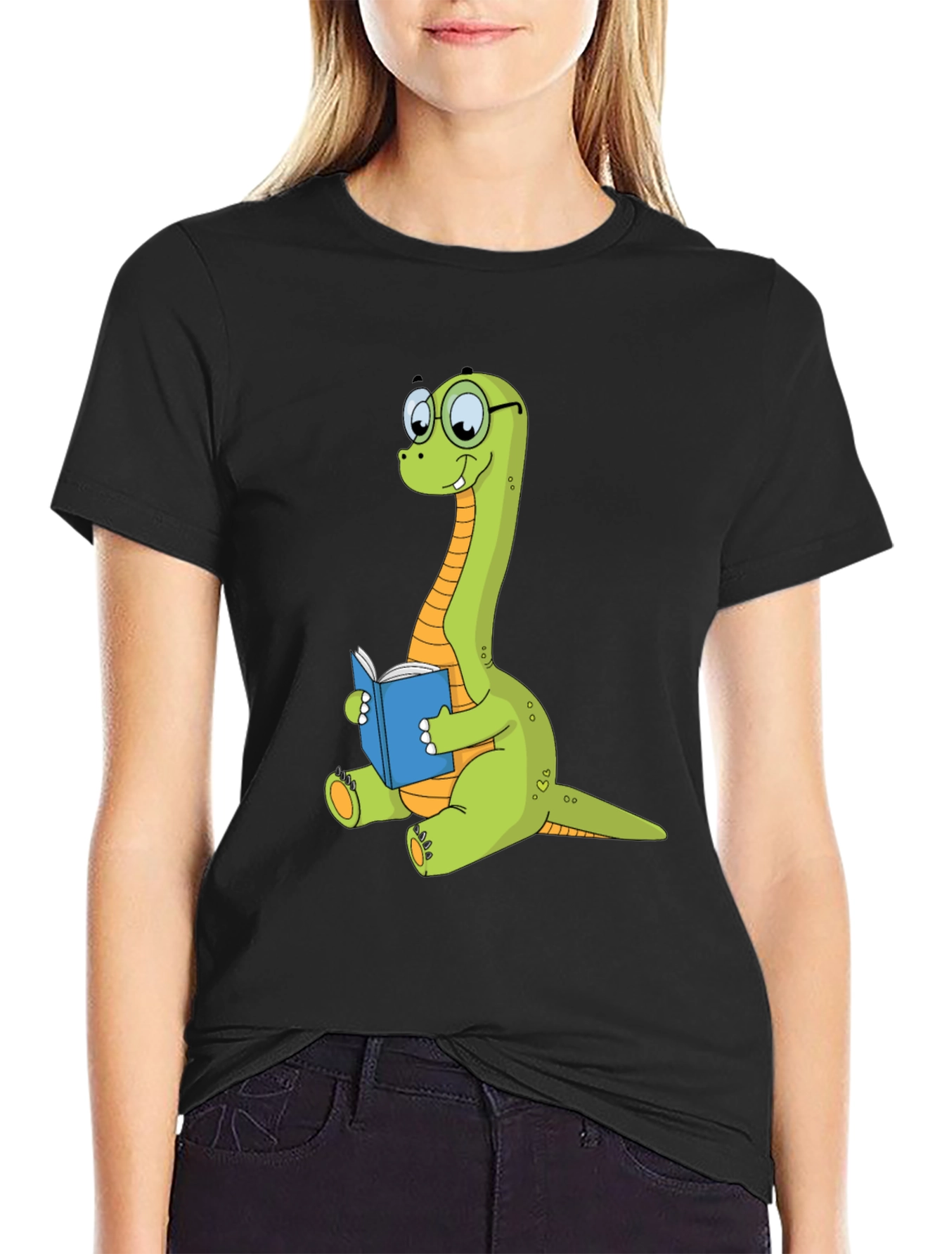 Dinosaur Reading Book Graphic Tee