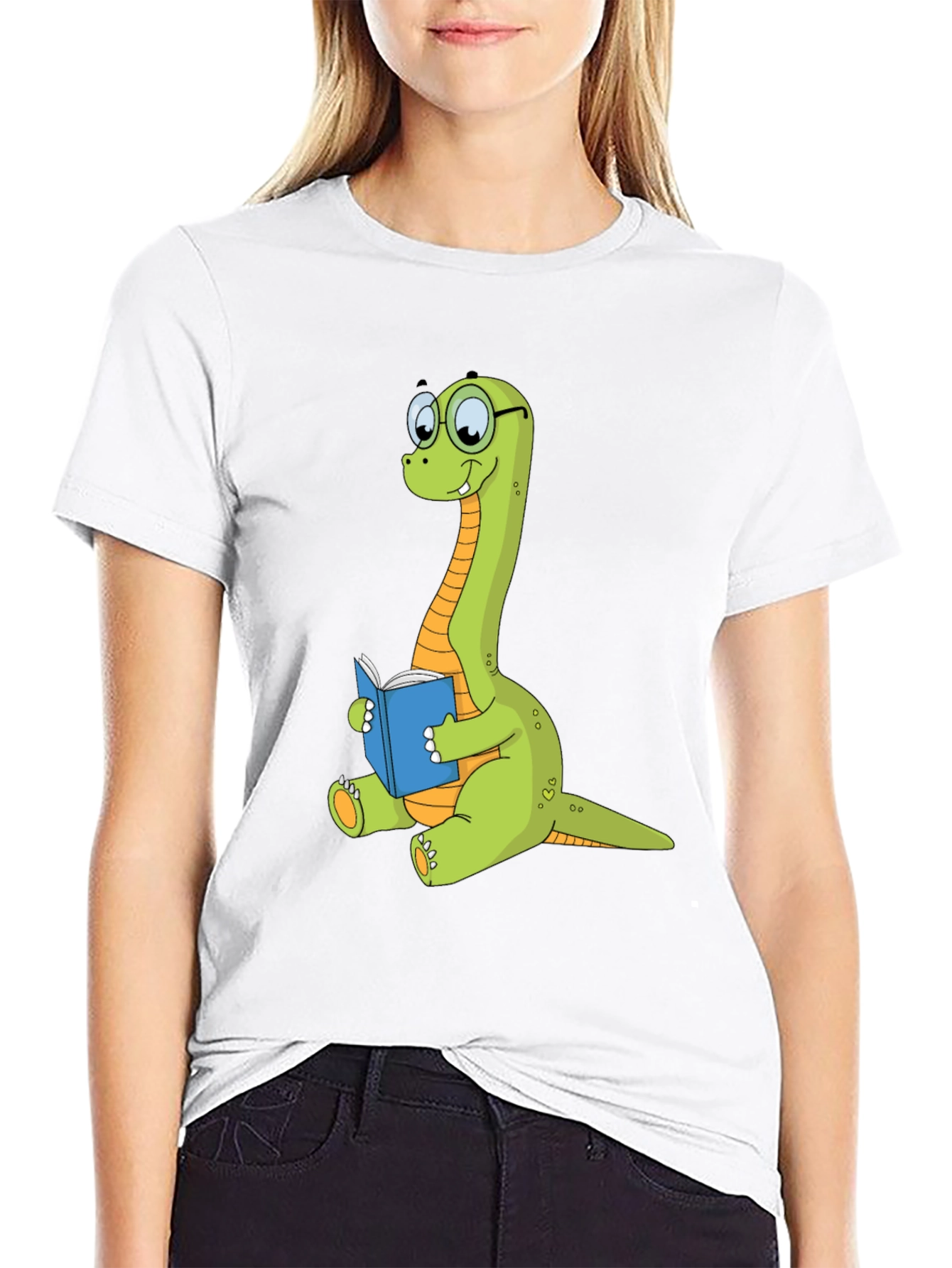 Dinosaur Reading Book Graphic Tee