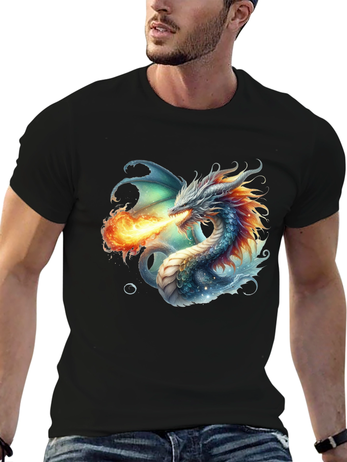 Dragon Fire T-Shirt - Fantasy Art Tee