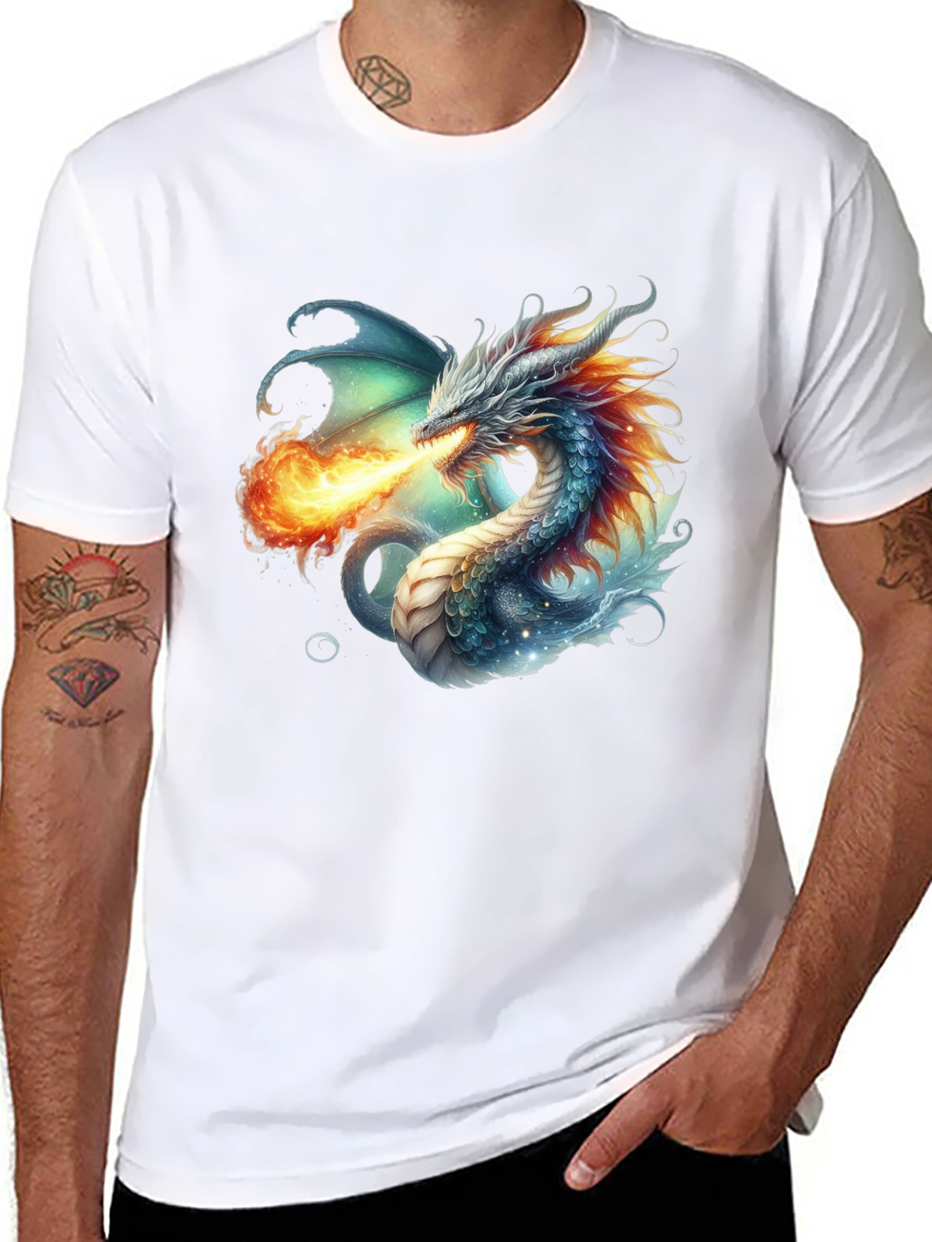 Dragon Fire T-Shirt - Fantasy Art Tee