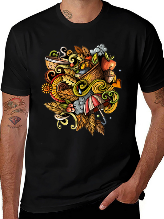 Autumn Doodle Graphic Tee - Fall Vibes