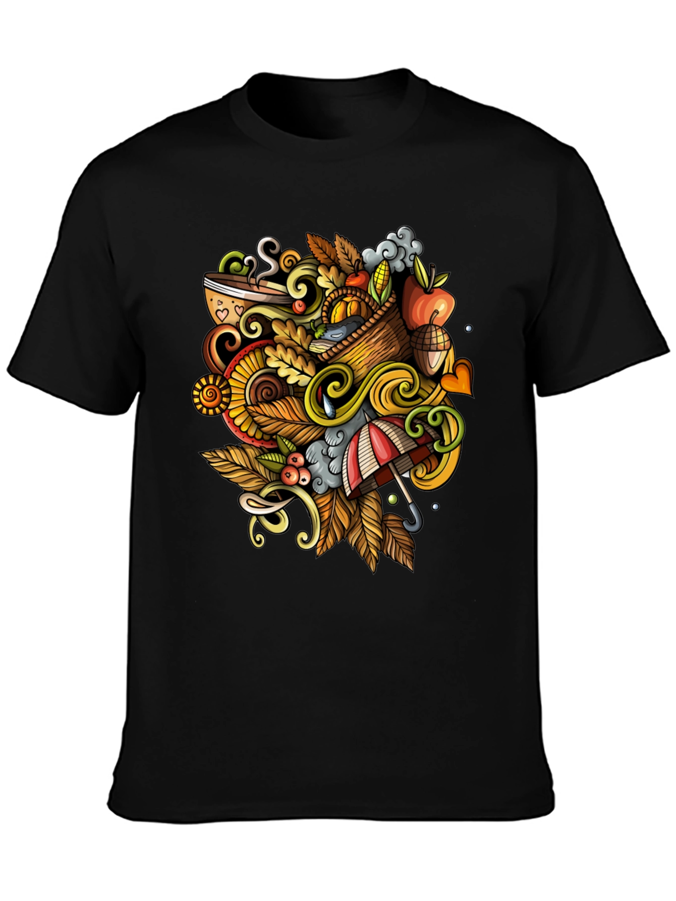 Autumn Doodle Graphic Tee - Fall Vibes