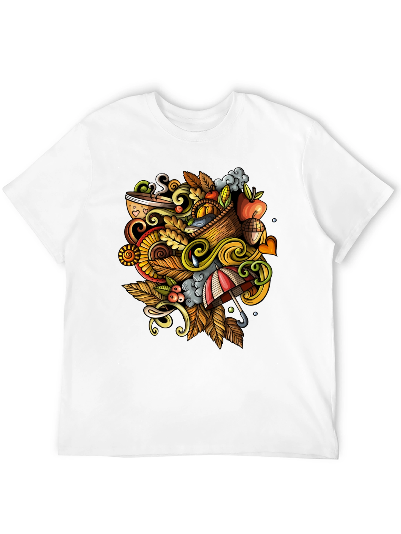 Autumn Doodle Graphic Tee - Fall Vibes