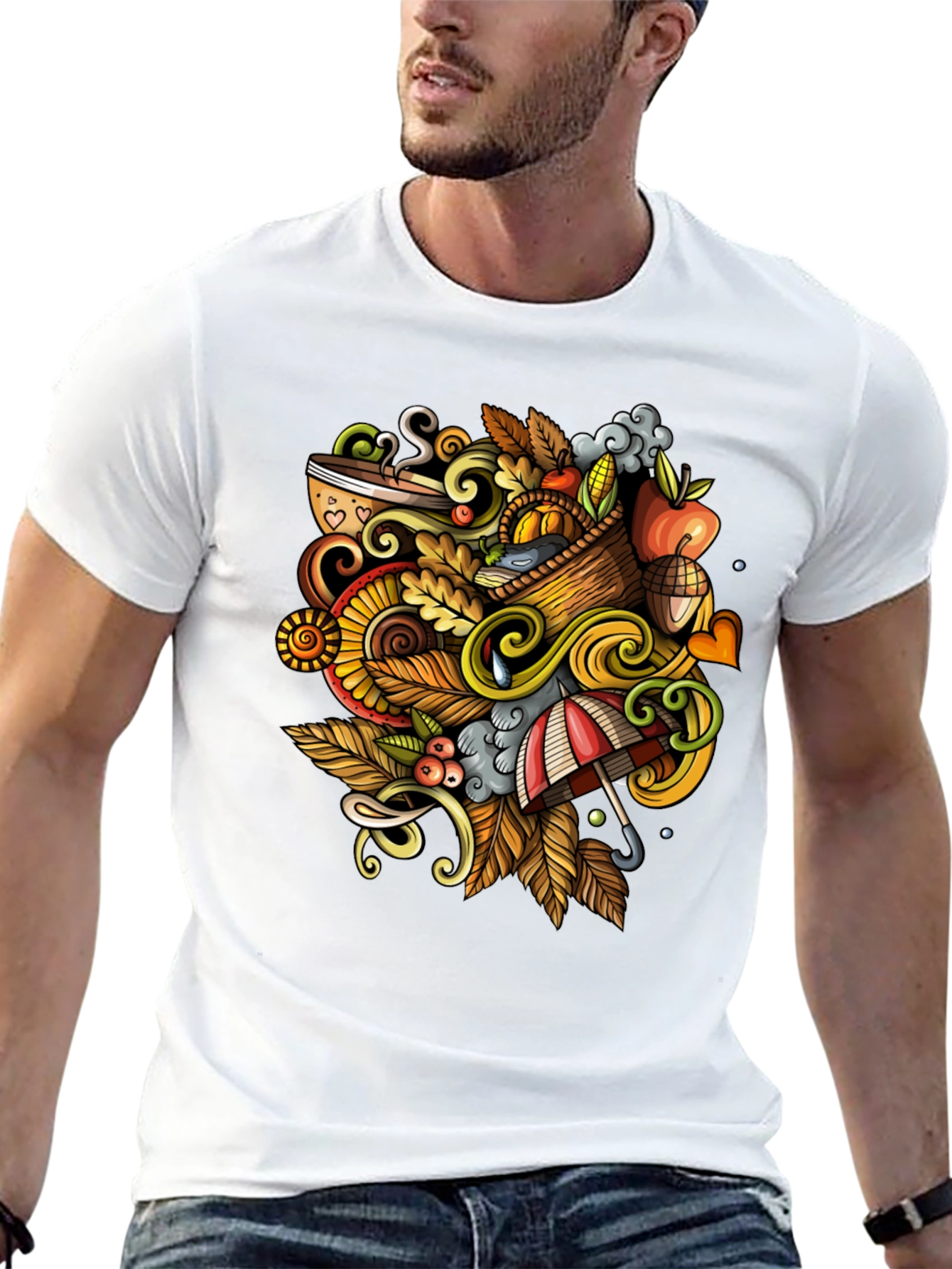 Autumn Doodle Graphic Tee - Fall Vibes