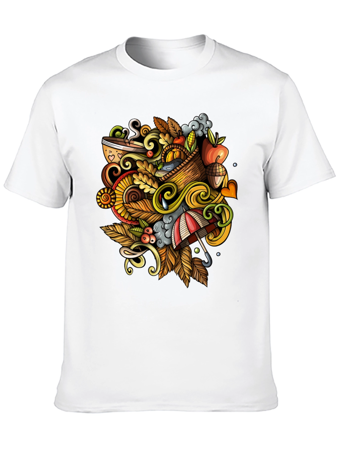 Autumn Doodle Graphic Tee - Fall Vibes