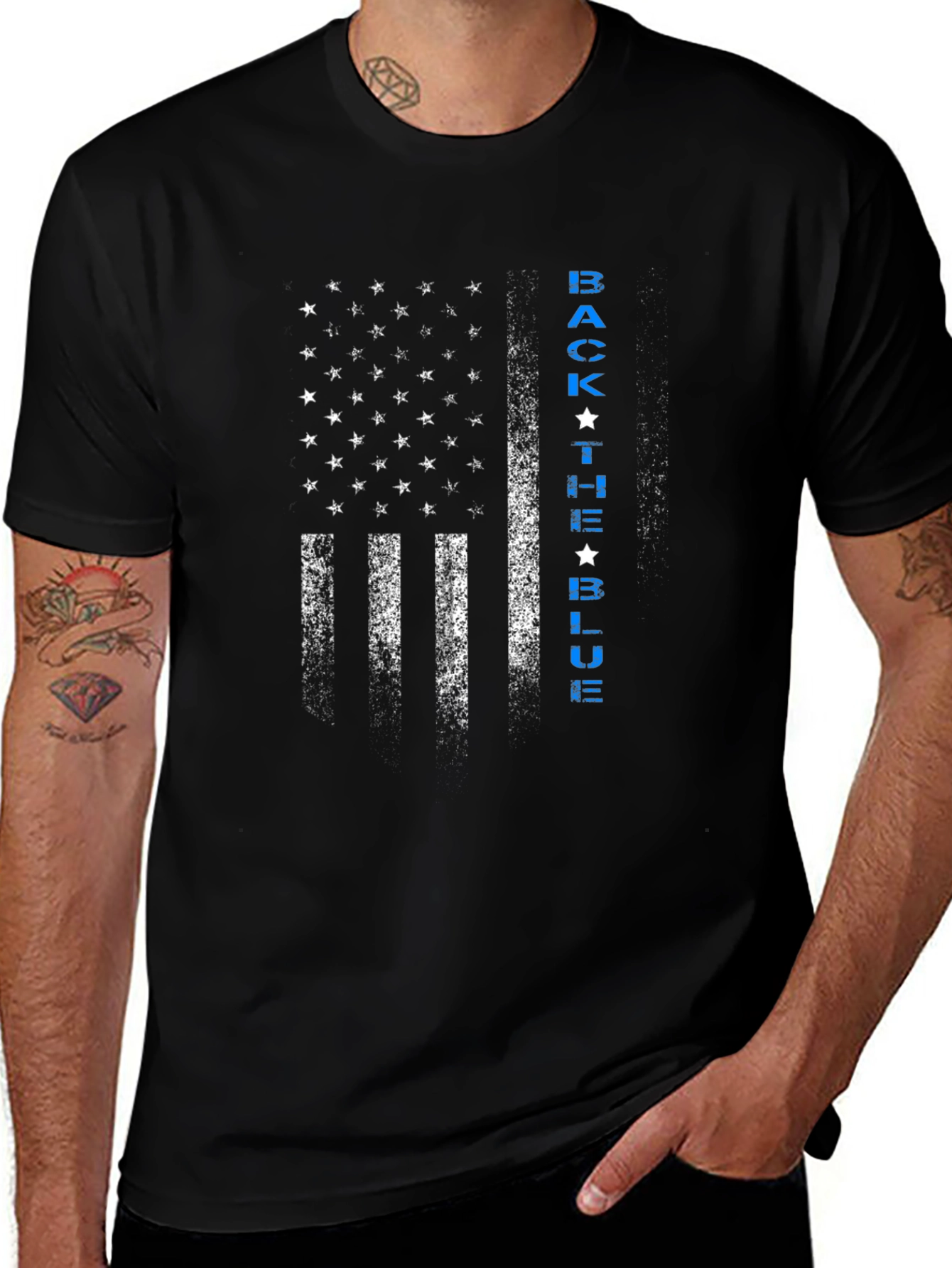 Back the Blue USA Flag T-Shirt