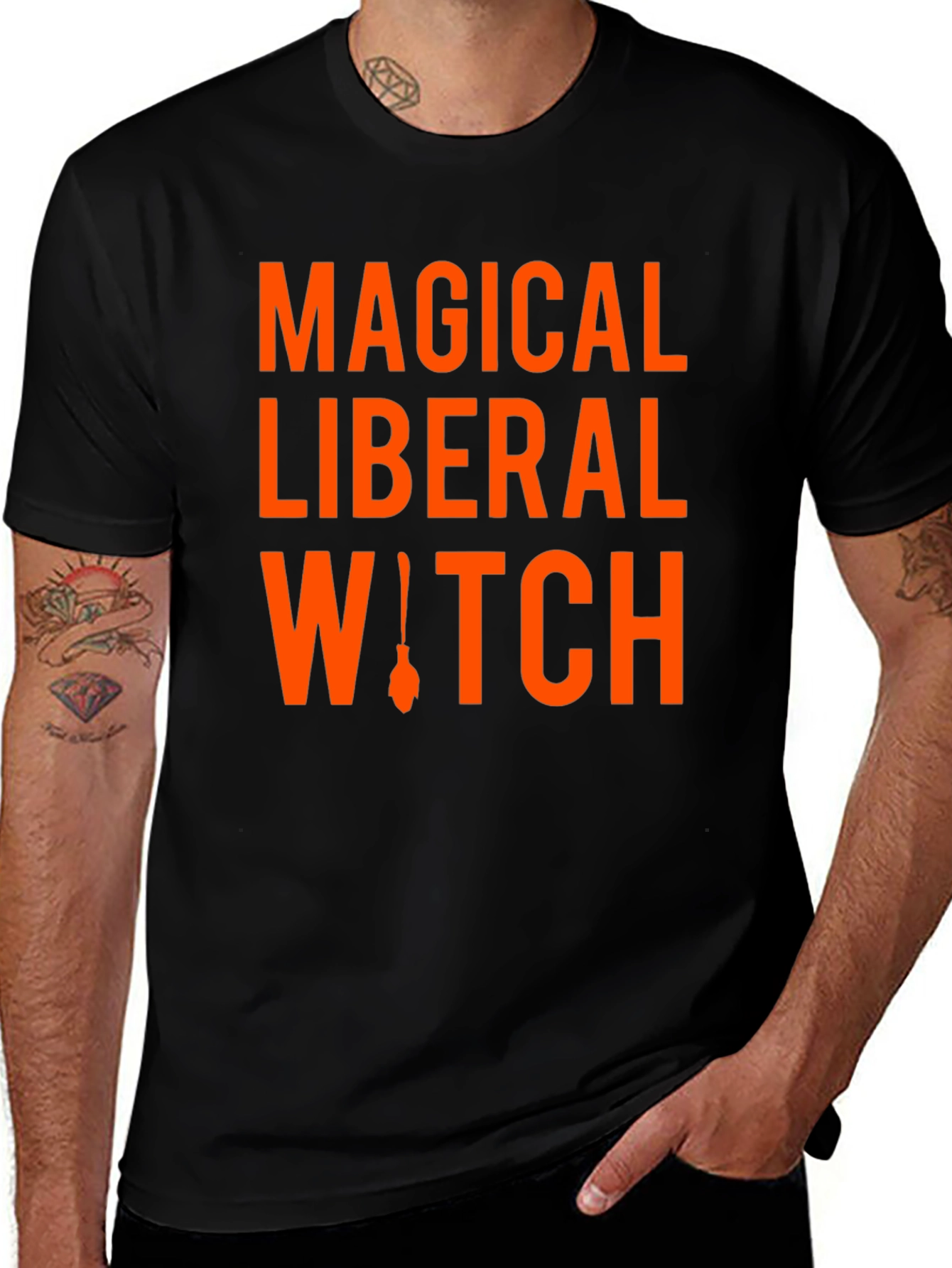 Magical Liberal Witch Graphic Tee - Black