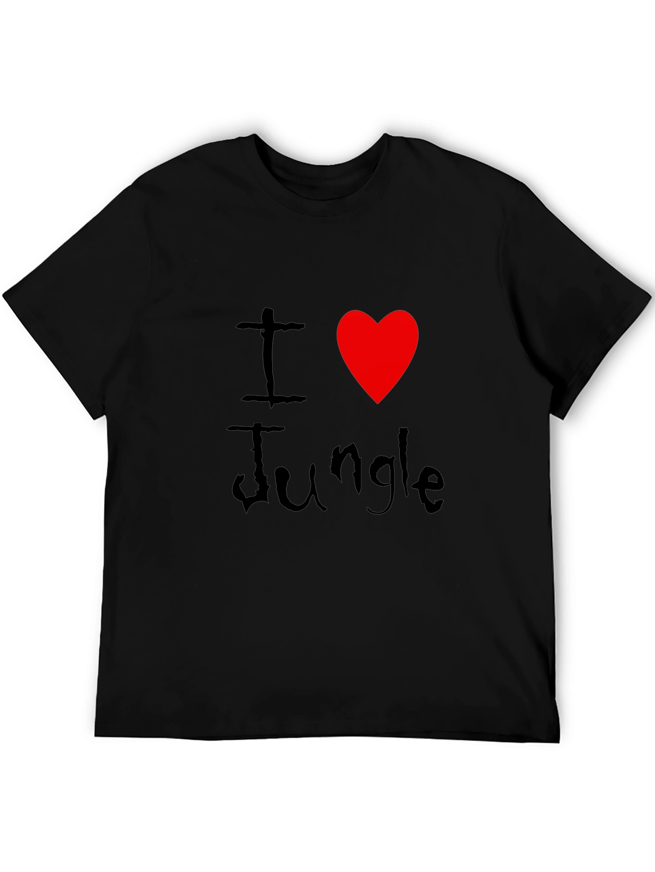 I Love Jungle Black Graphic Tee Shirt