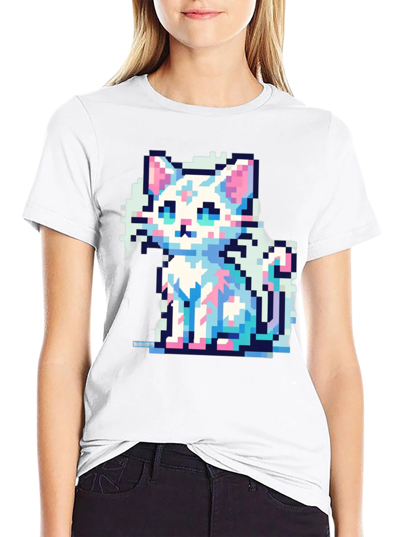 Pixel Cat T-Shirt - Retro Gaming Style