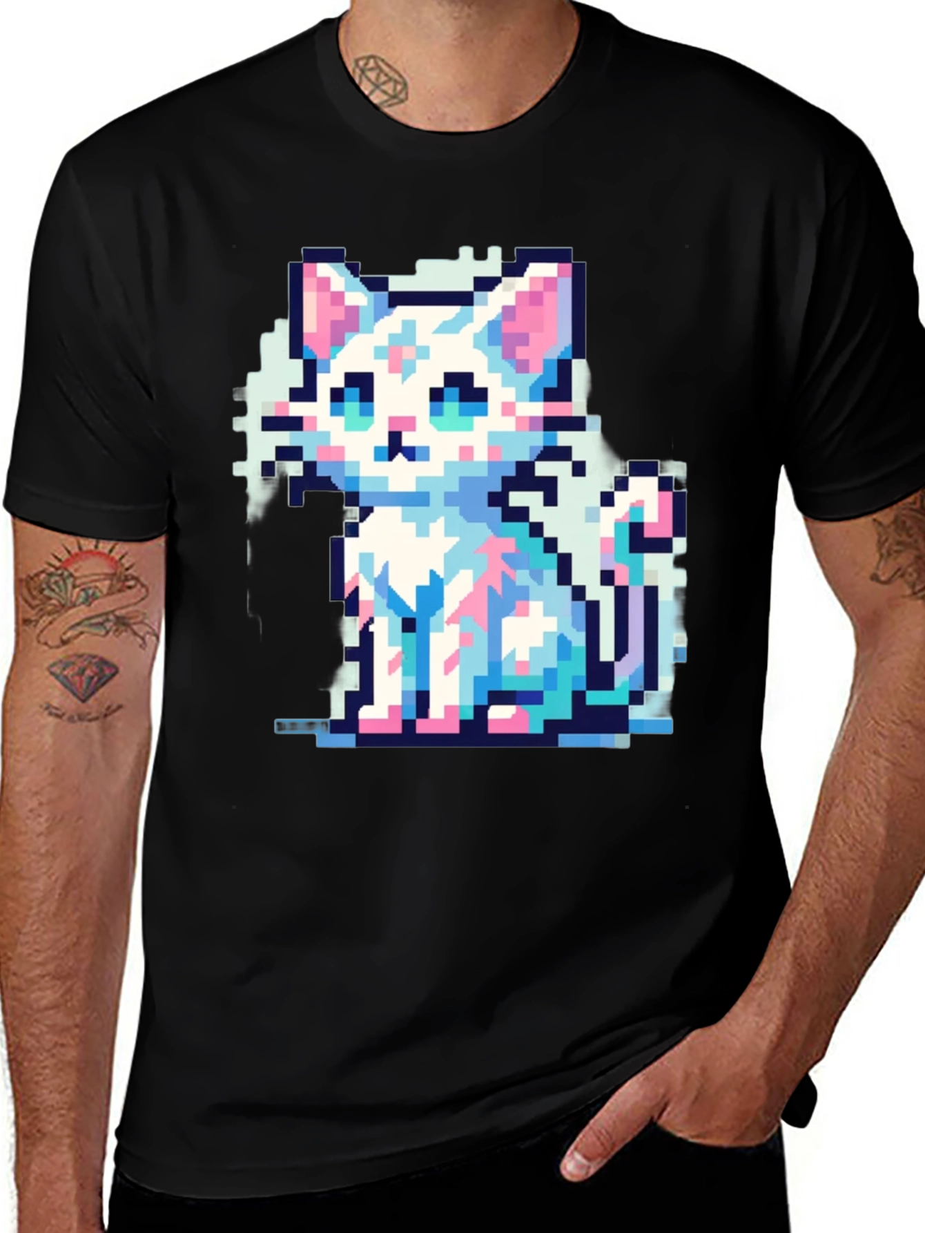 Pixel Cat T-Shirt - Retro Gaming Style
