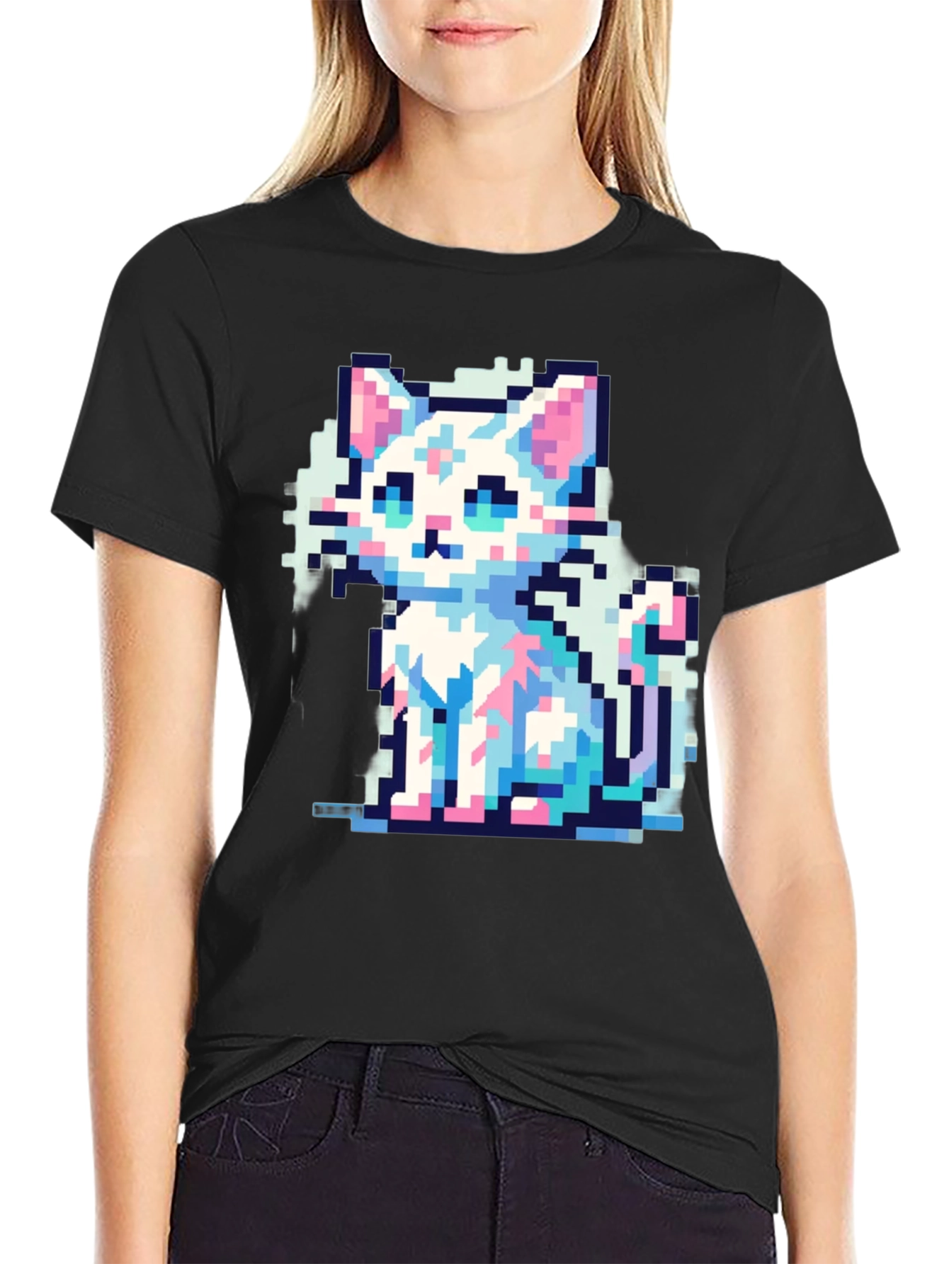 Pixel Cat T-Shirt - Retro Gaming Style