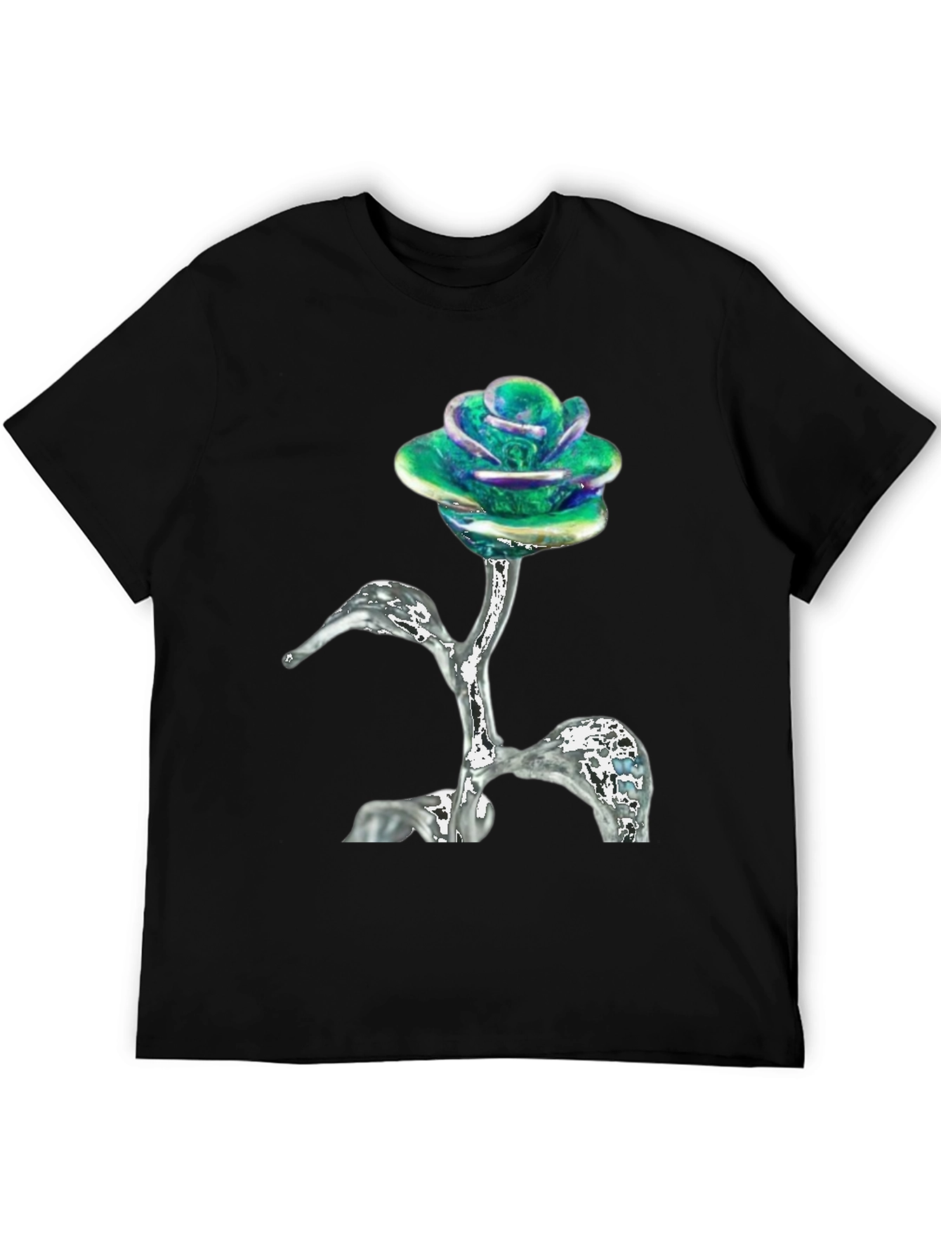 Iridescent Rose T-Shirt - Unique Floral Design