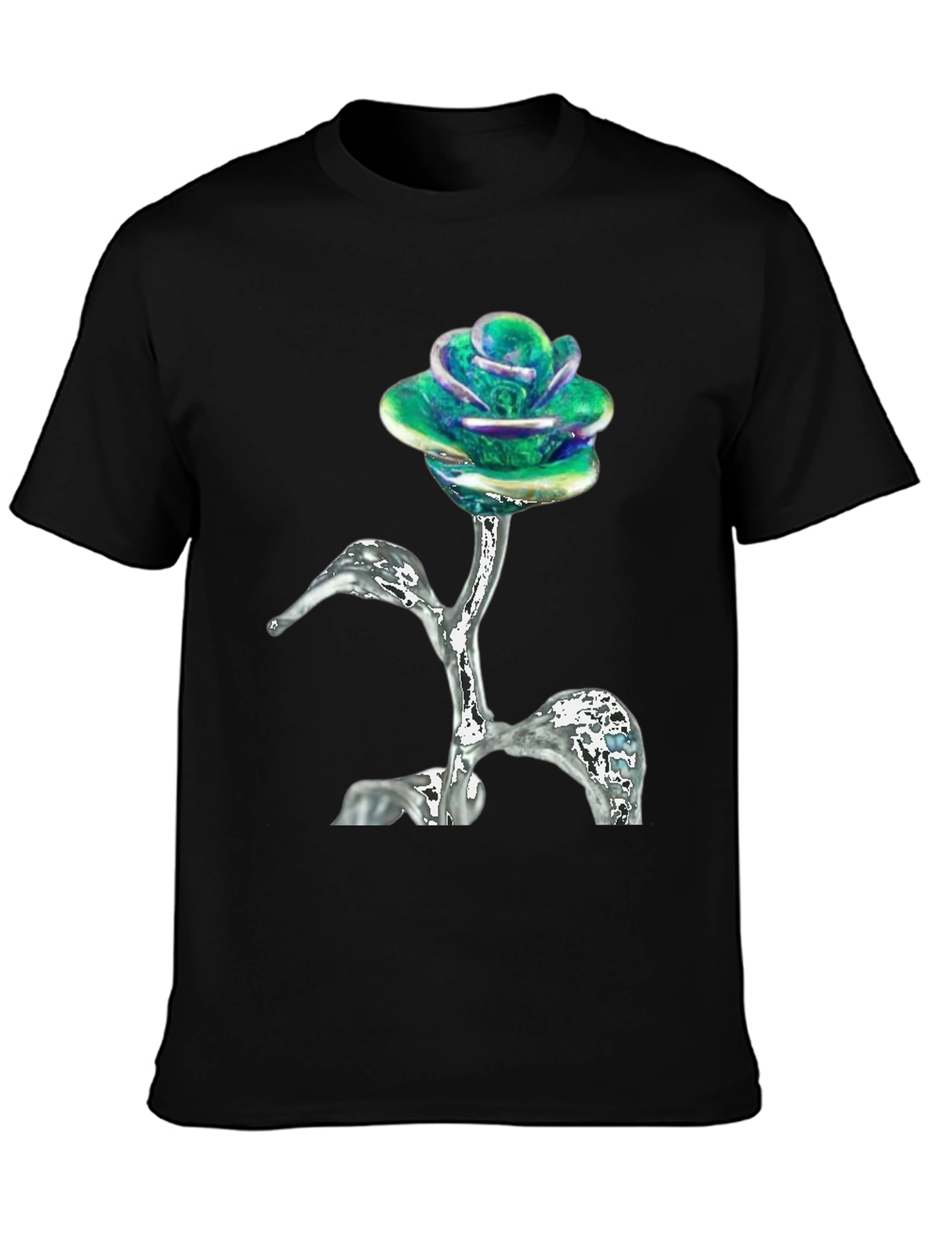 Iridescent Rose T-Shirt - Unique Floral Design