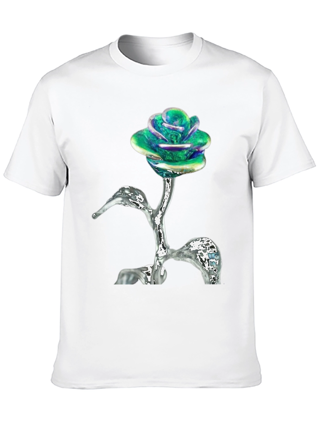 Iridescent Rose T-Shirt - Unique Floral Design