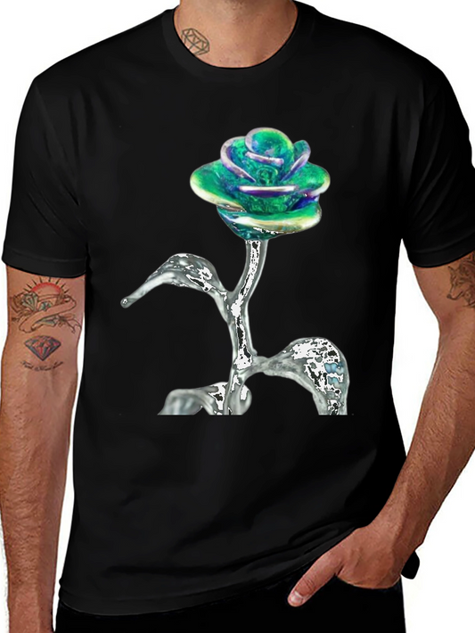 Iridescent Rose T-Shirt - Unique Floral Design