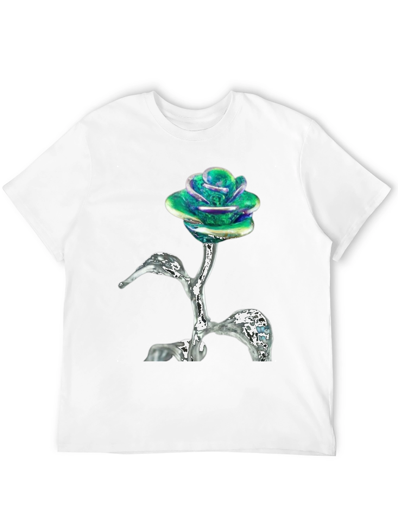 Iridescent Rose T-Shirt - Unique Floral Design
