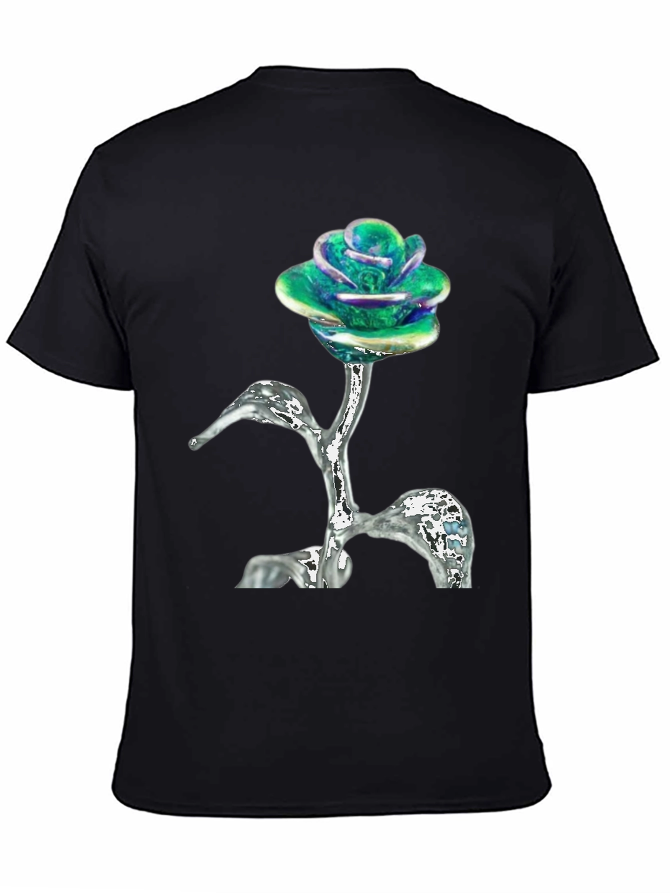 Iridescent Rose T-Shirt - Unique Floral Design