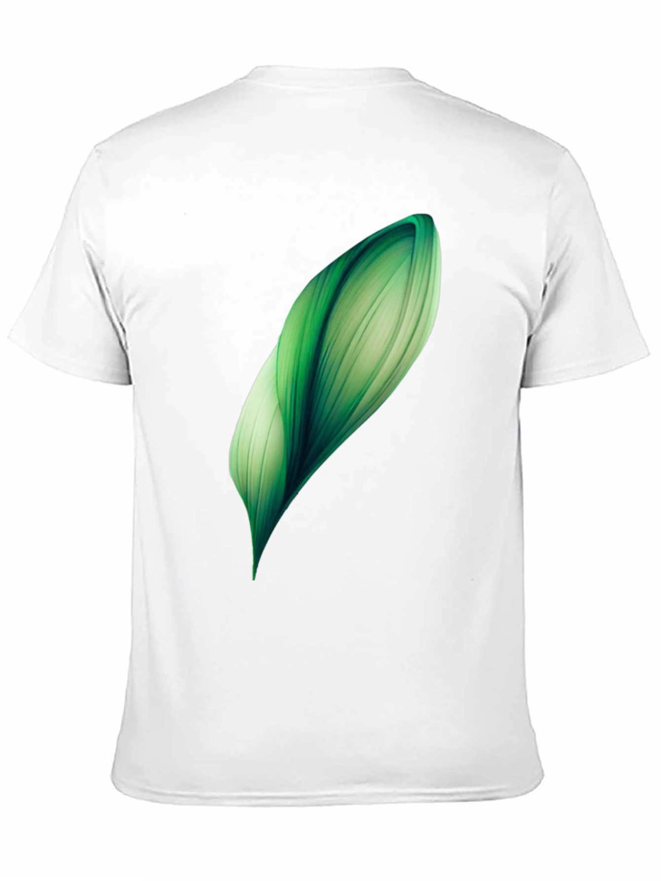 Abstract Green Leaf Graphic Print Black T-Shirt