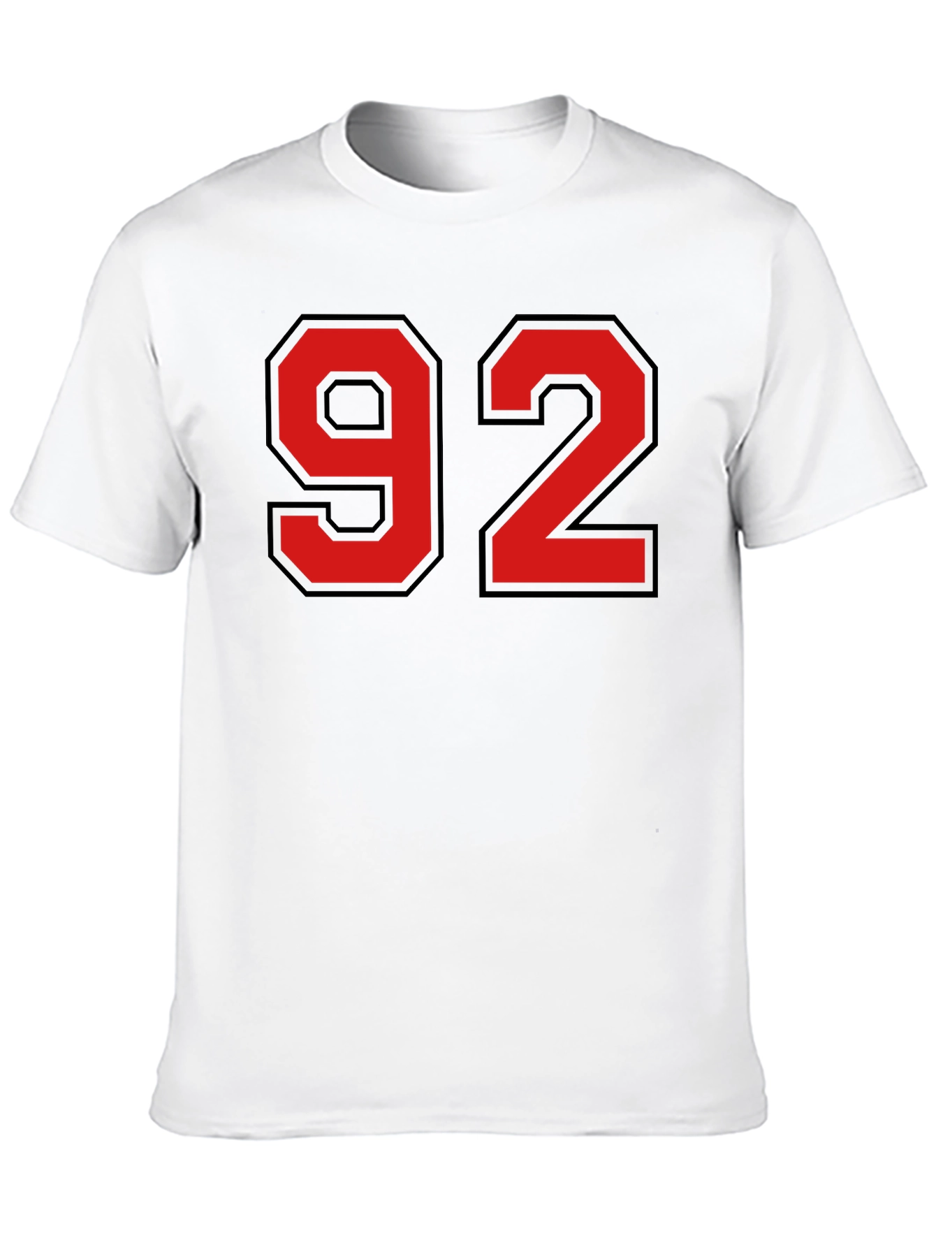 Black T-Shirt with Red Number 92