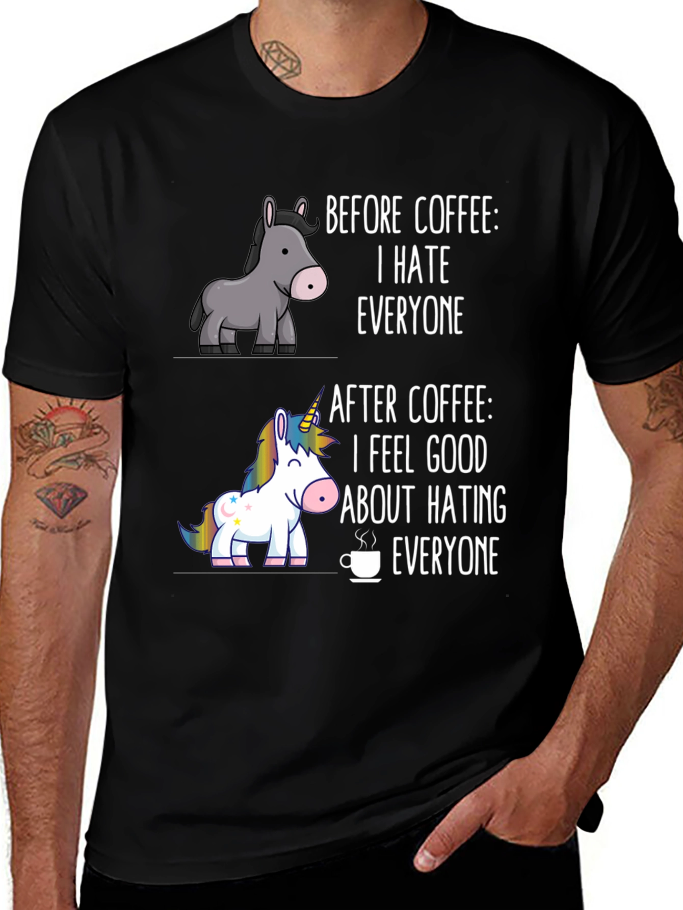 Funny Coffee T-Shirt - Hate Everyone - Unisex