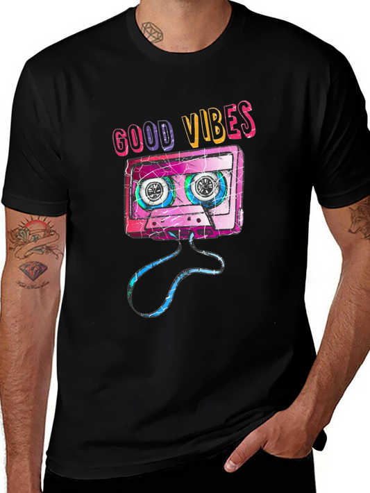 Good Vibes Retro Cassette Graphic Tee
