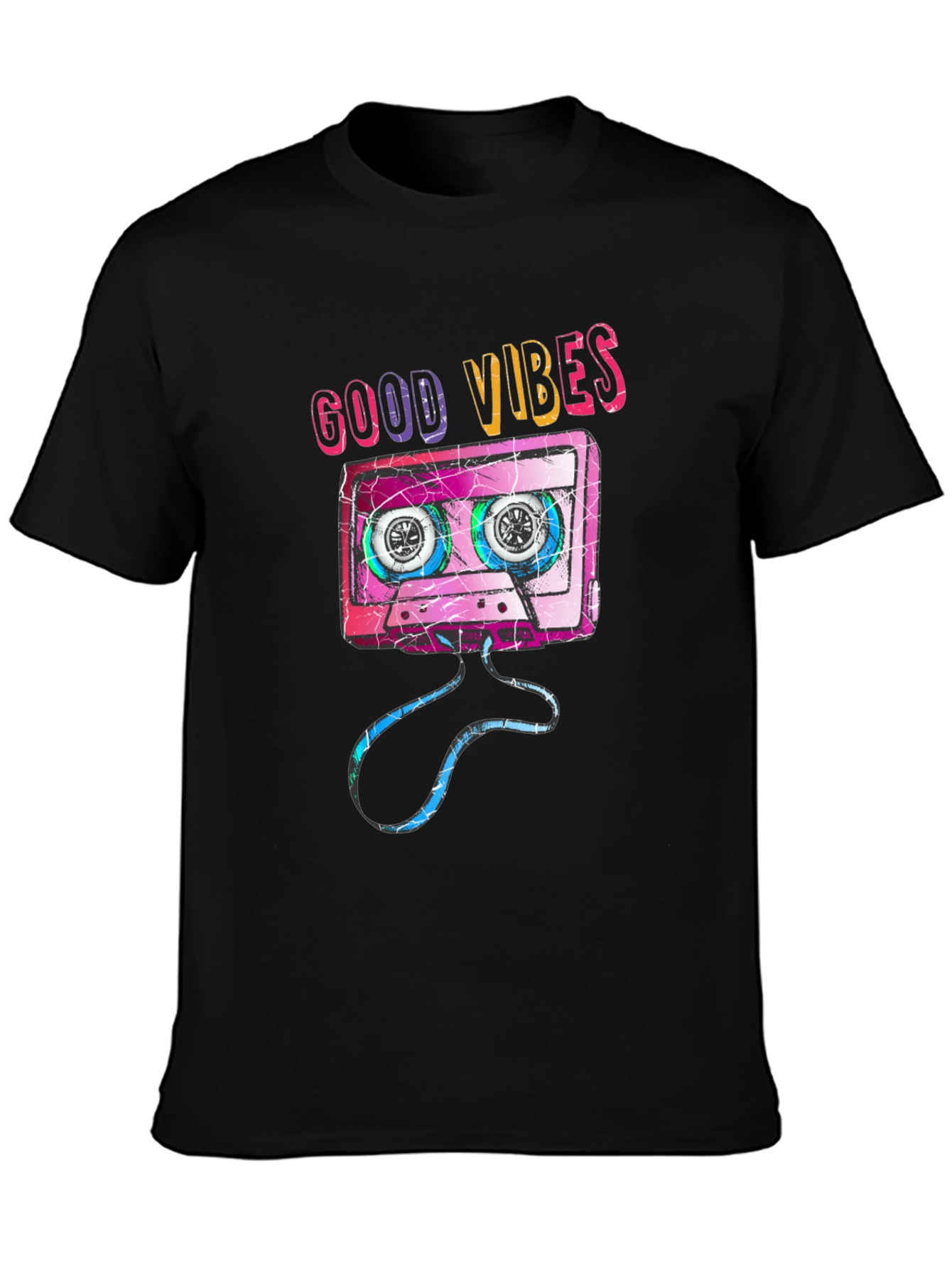 Good Vibes Retro Cassette Graphic Tee