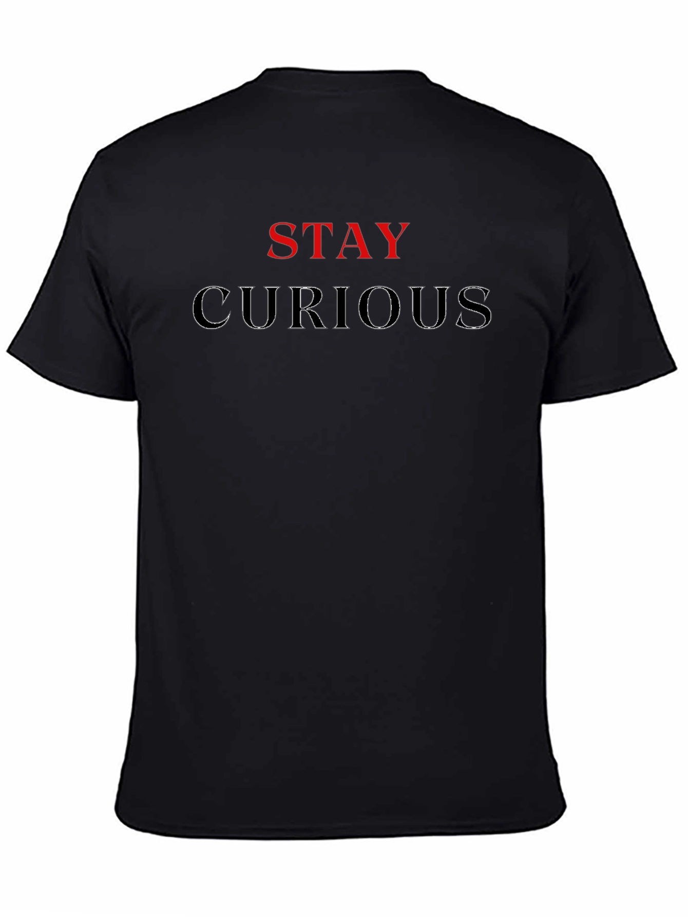 Stay Curious Graphic Print Tee - Black