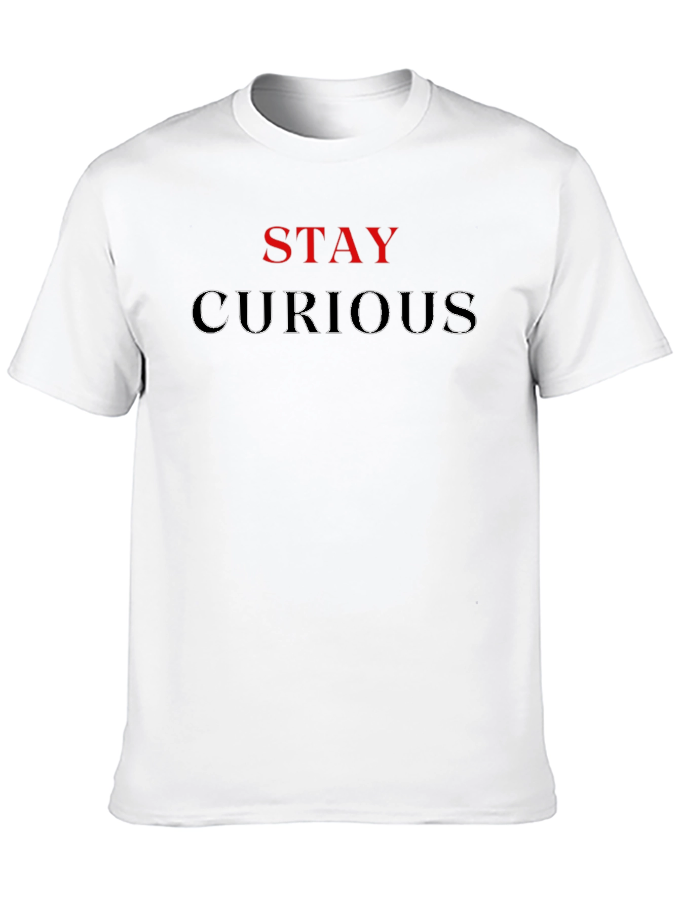 Stay Curious Graphic Print Tee - Black