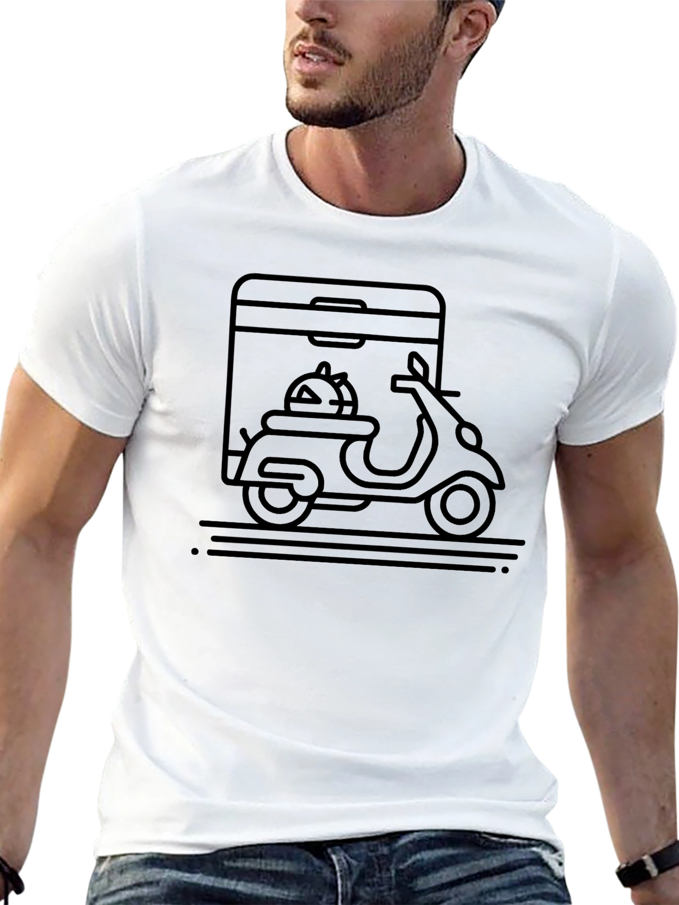 Scooter Delivery Graphic T-Shirt - Modern Style