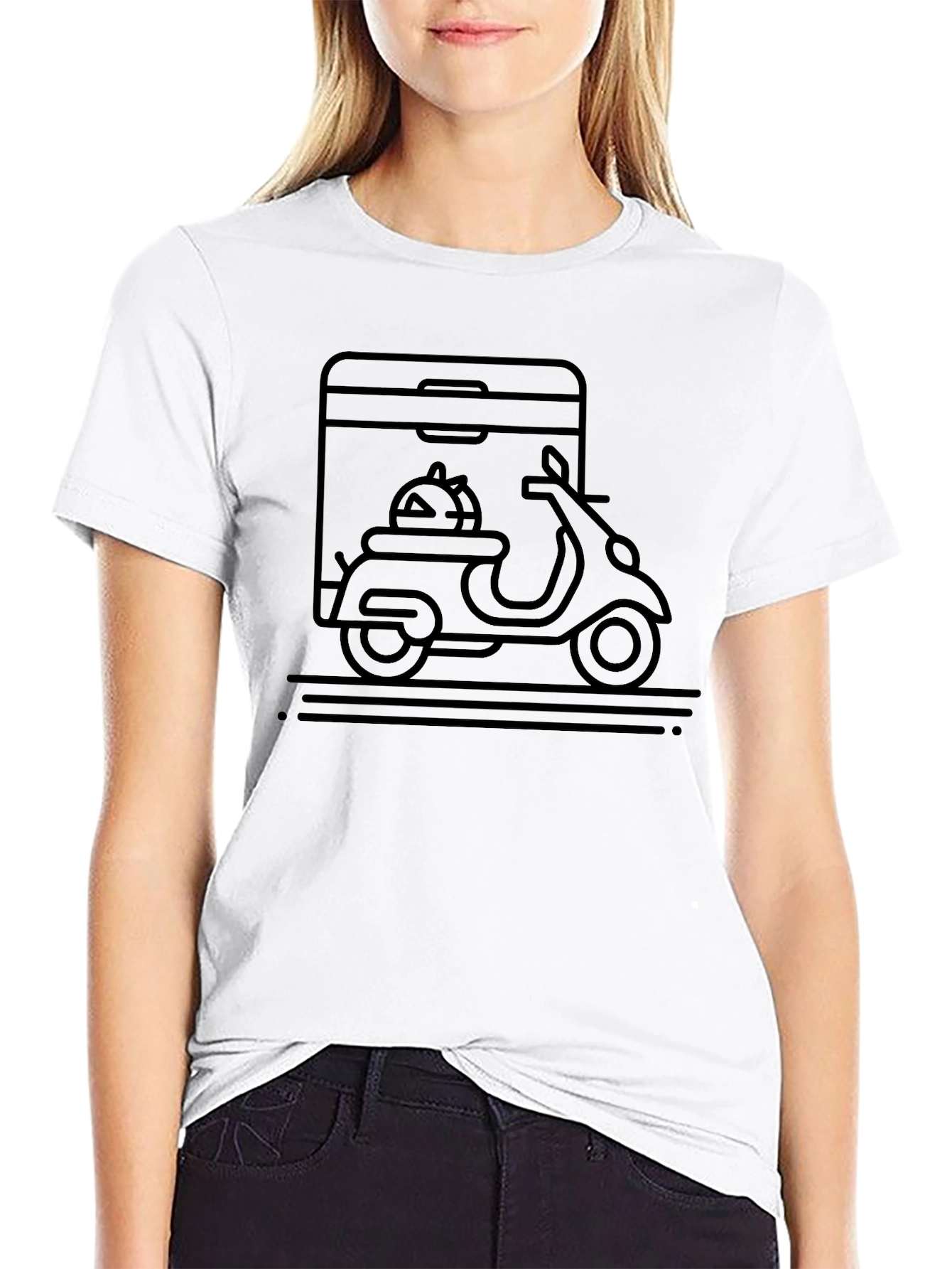 Scooter Delivery Graphic T-Shirt - Modern Style