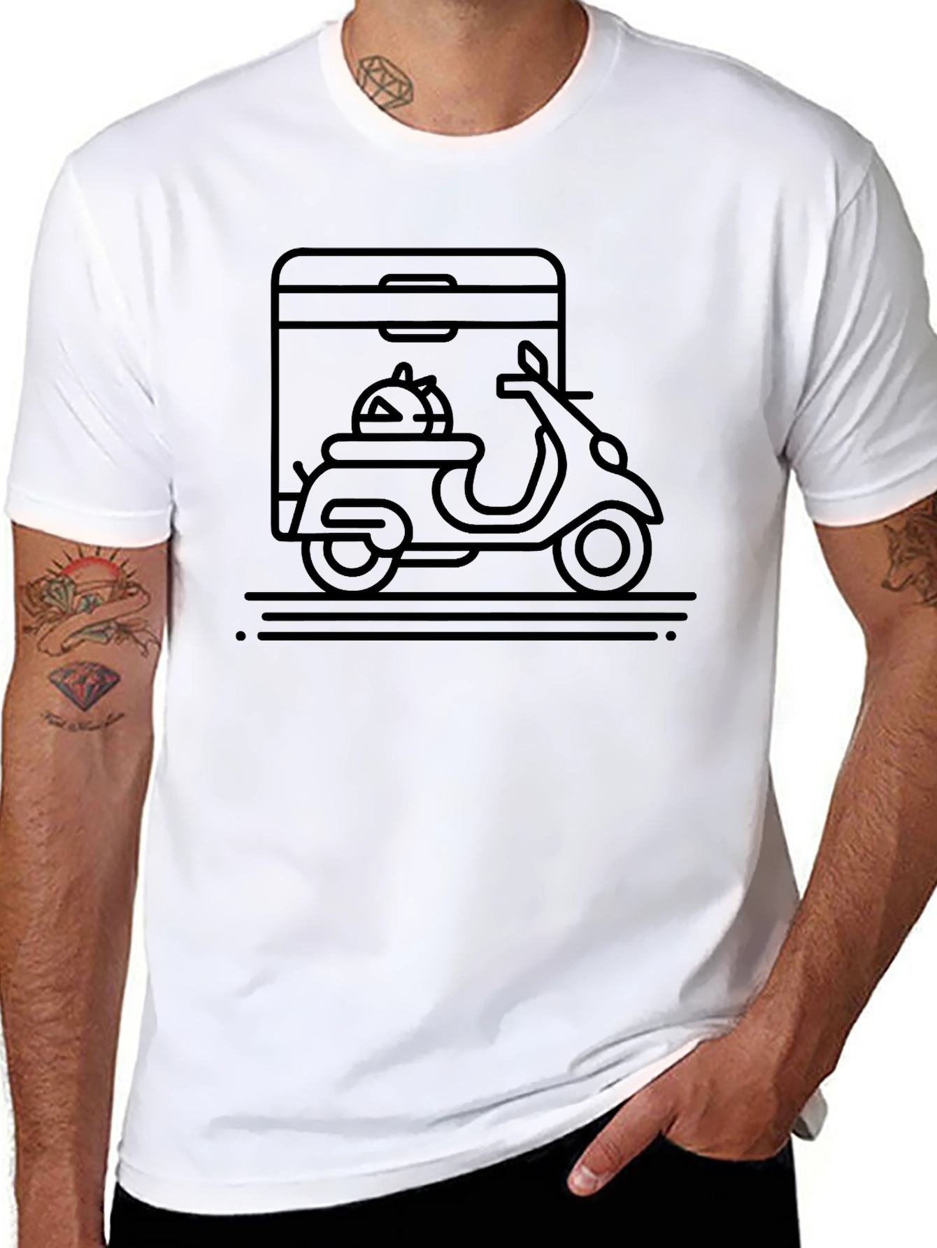Scooter Delivery Graphic T-Shirt - Modern Style