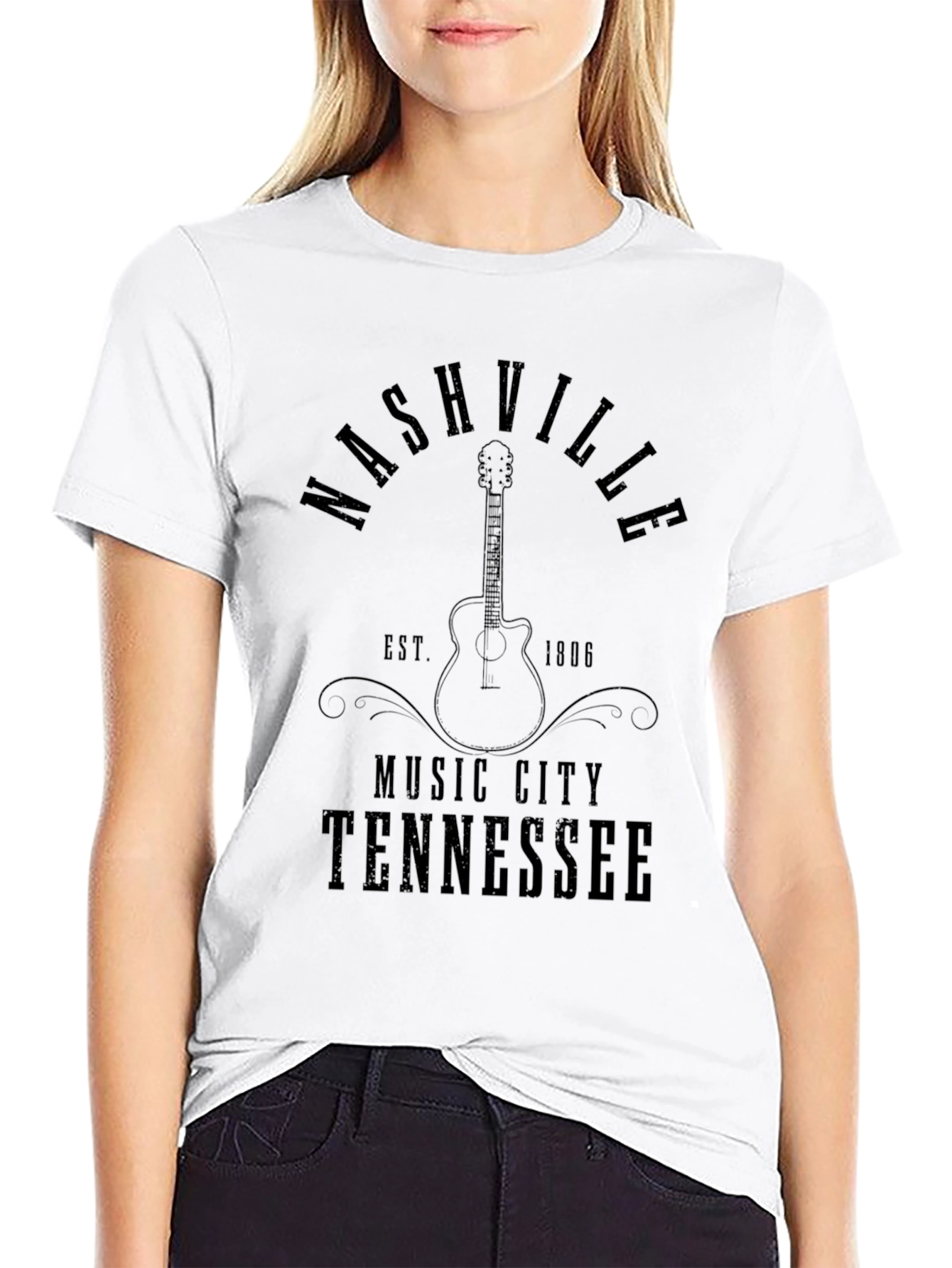 Nashville Tennessee Music City Guitar T-Shirt