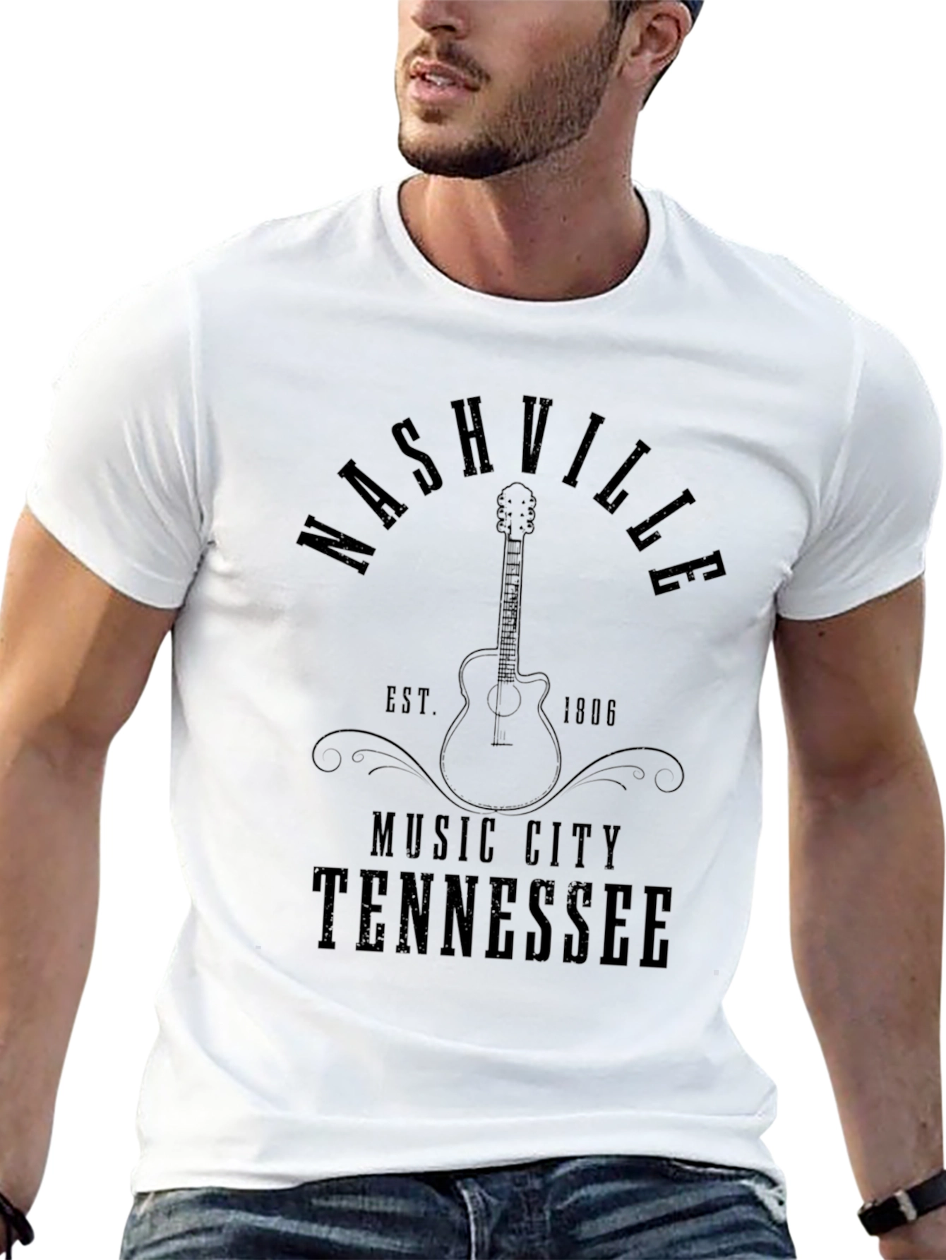 Nashville Tennessee Music City Guitar T-Shirt