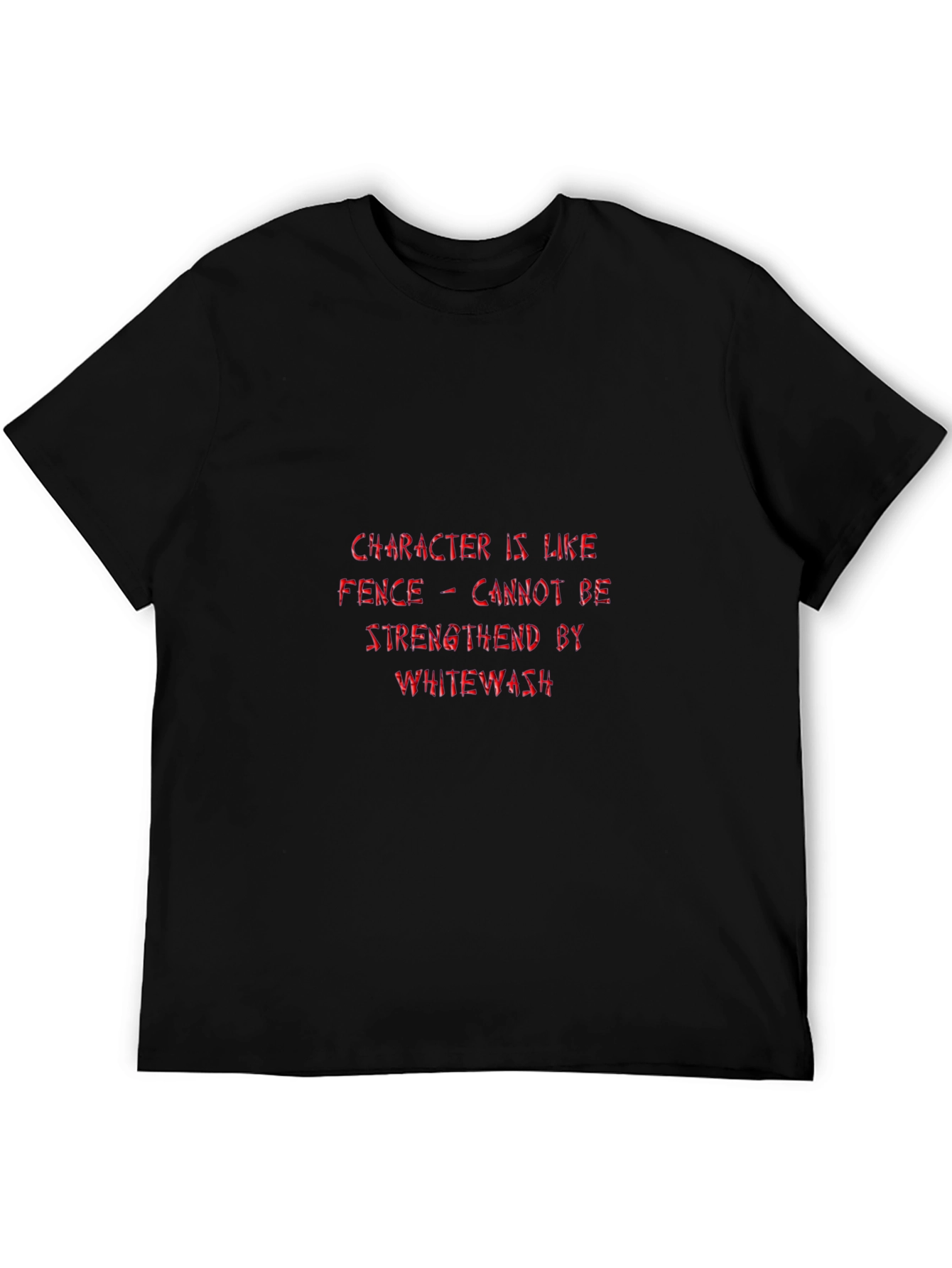Quote Graphic Tee - Character Fence Whitewash Black T-Shirt