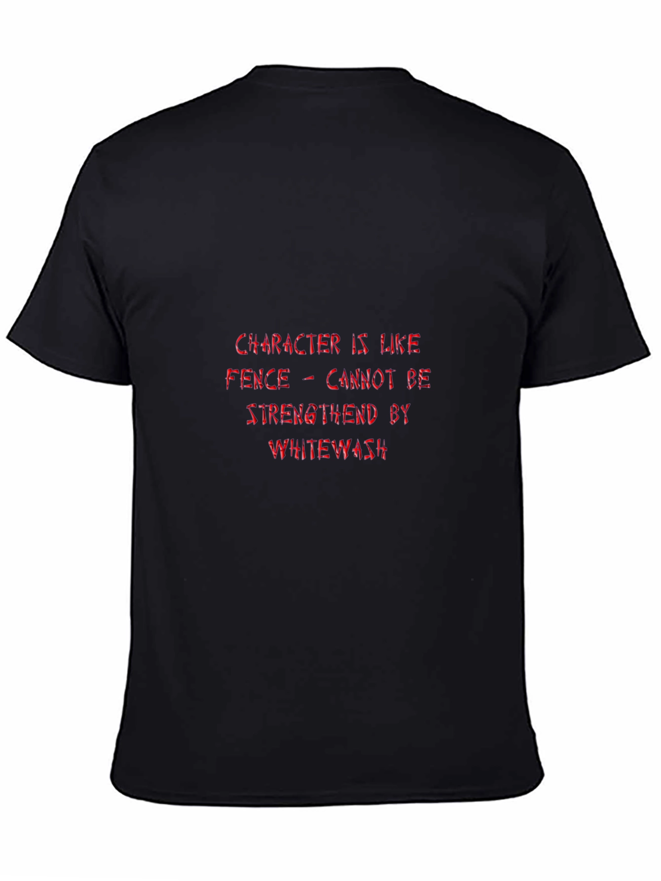 Quote Graphic Tee - Character Fence Whitewash Black T-Shirt