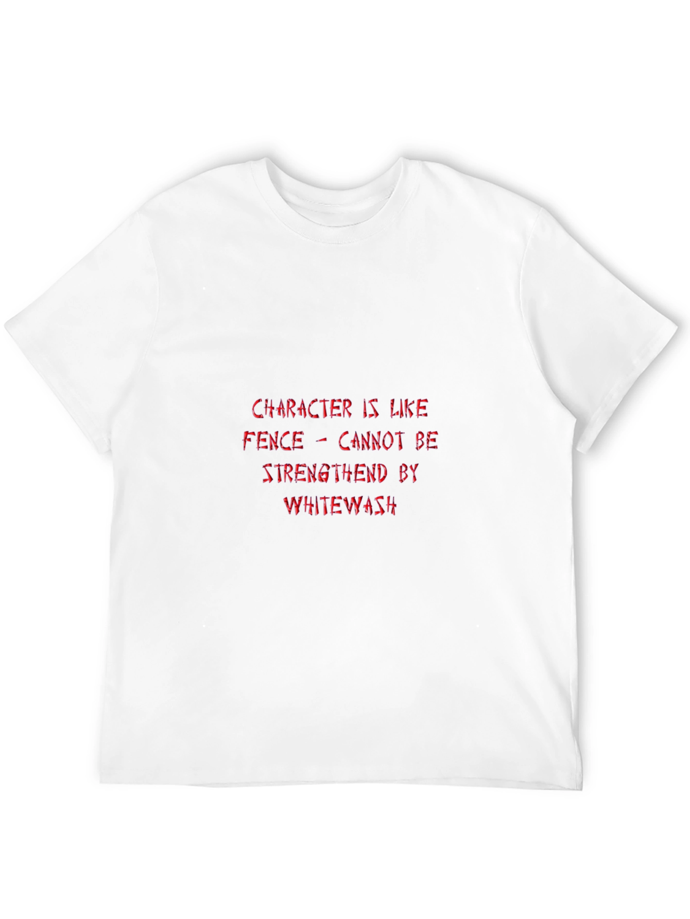 Quote Graphic Tee - Character Fence Whitewash Black T-Shirt