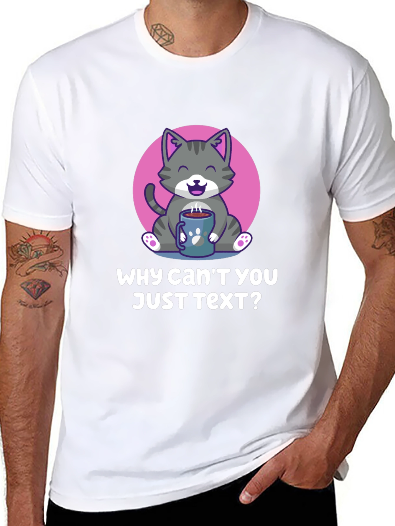 Why Cant You Just Text? Cat Lover T-Shirt