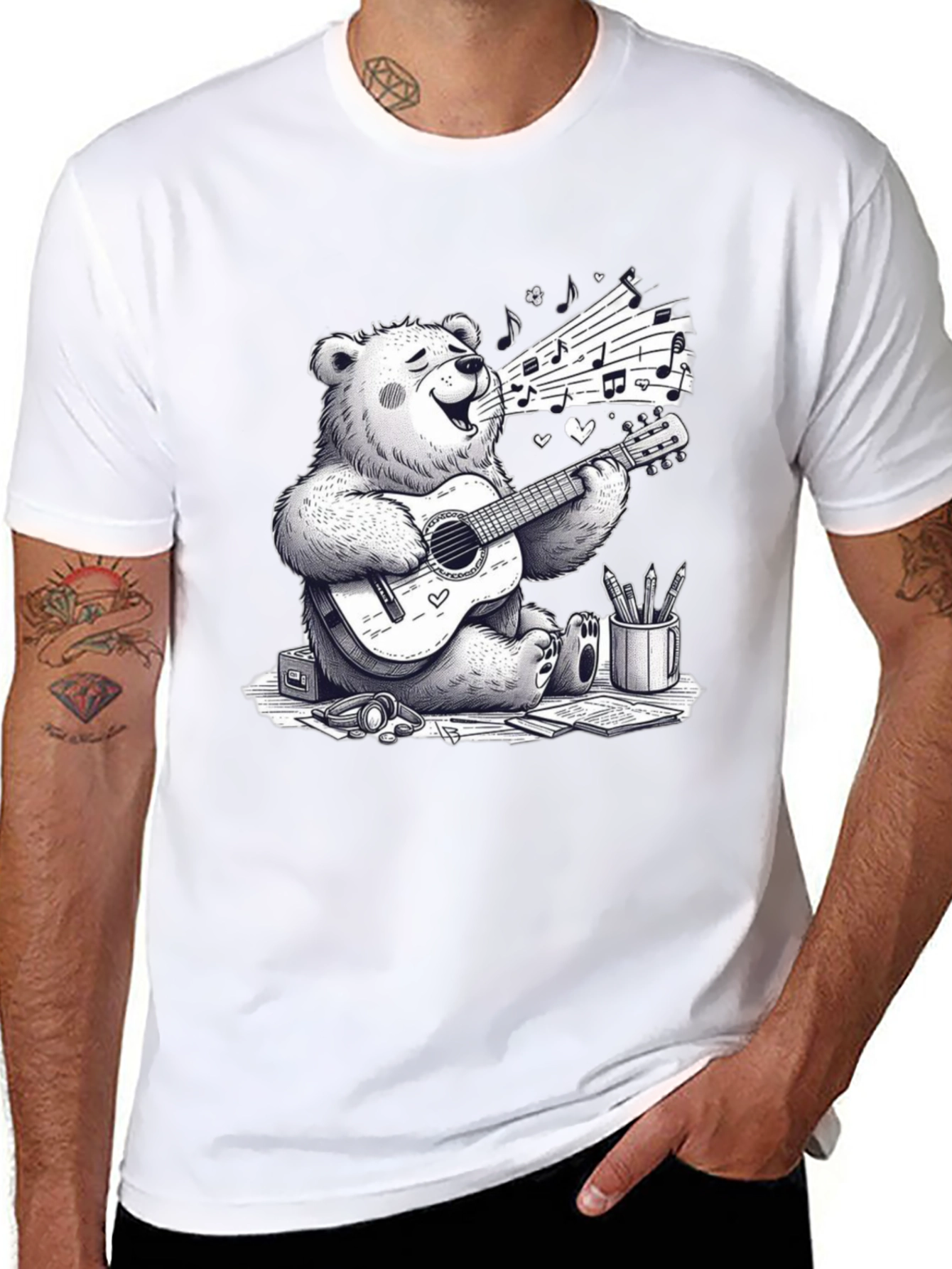 Musical Bear Graphic T-Shirt