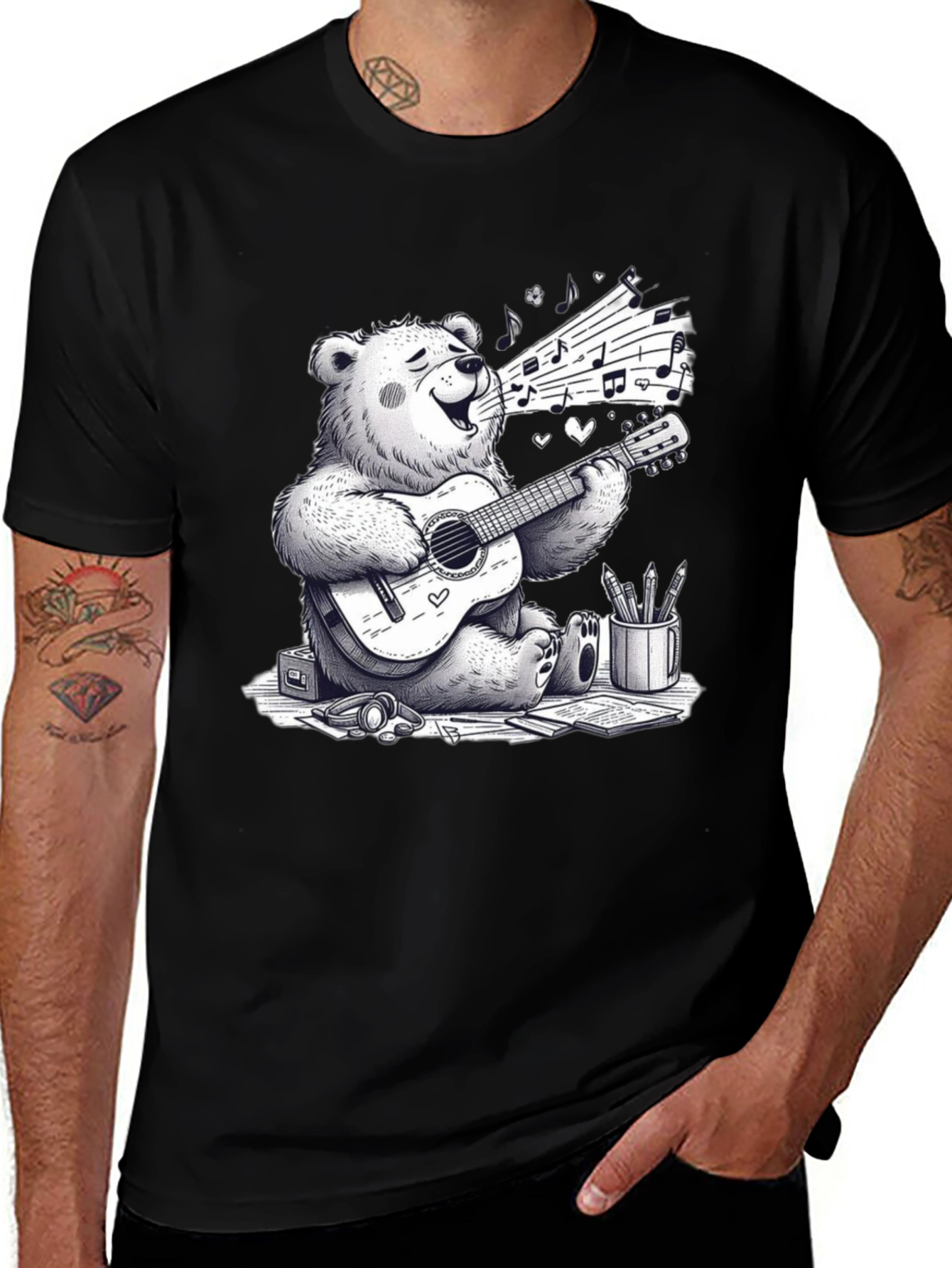 Musical Bear Graphic T-Shirt