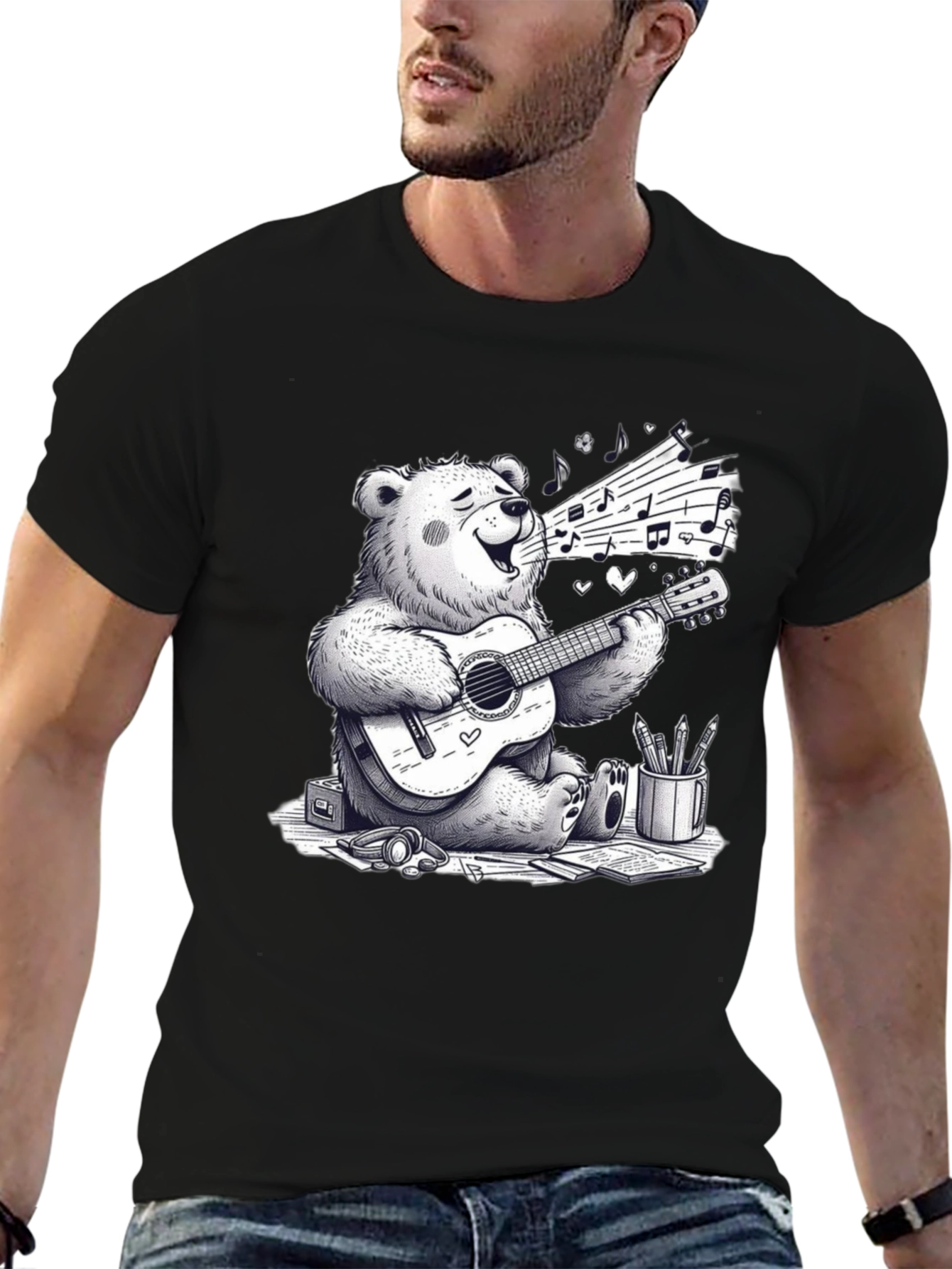 Musical Bear Graphic T-Shirt