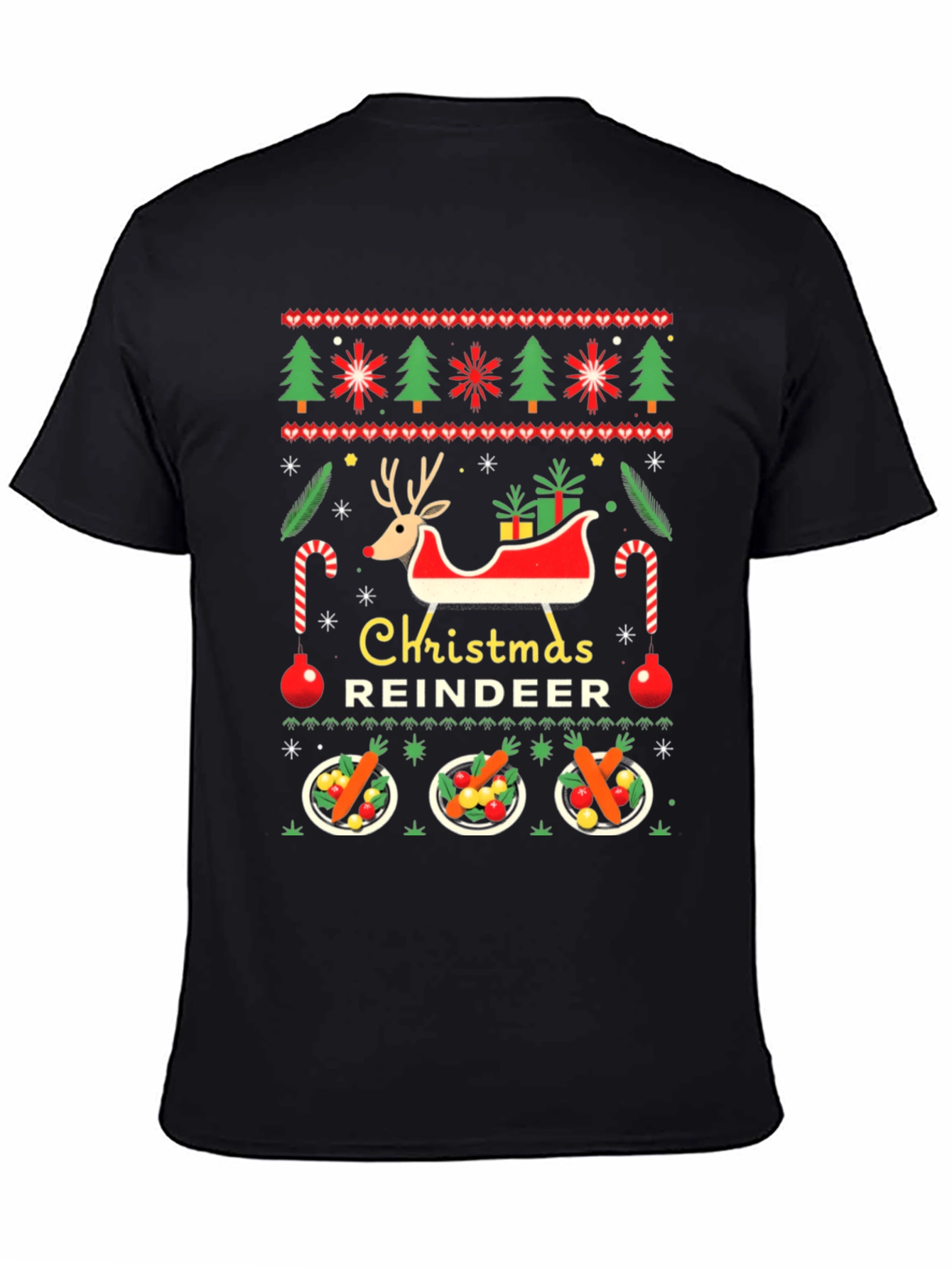 Christmas Reindeer Ugly Sweater T-Shirt
