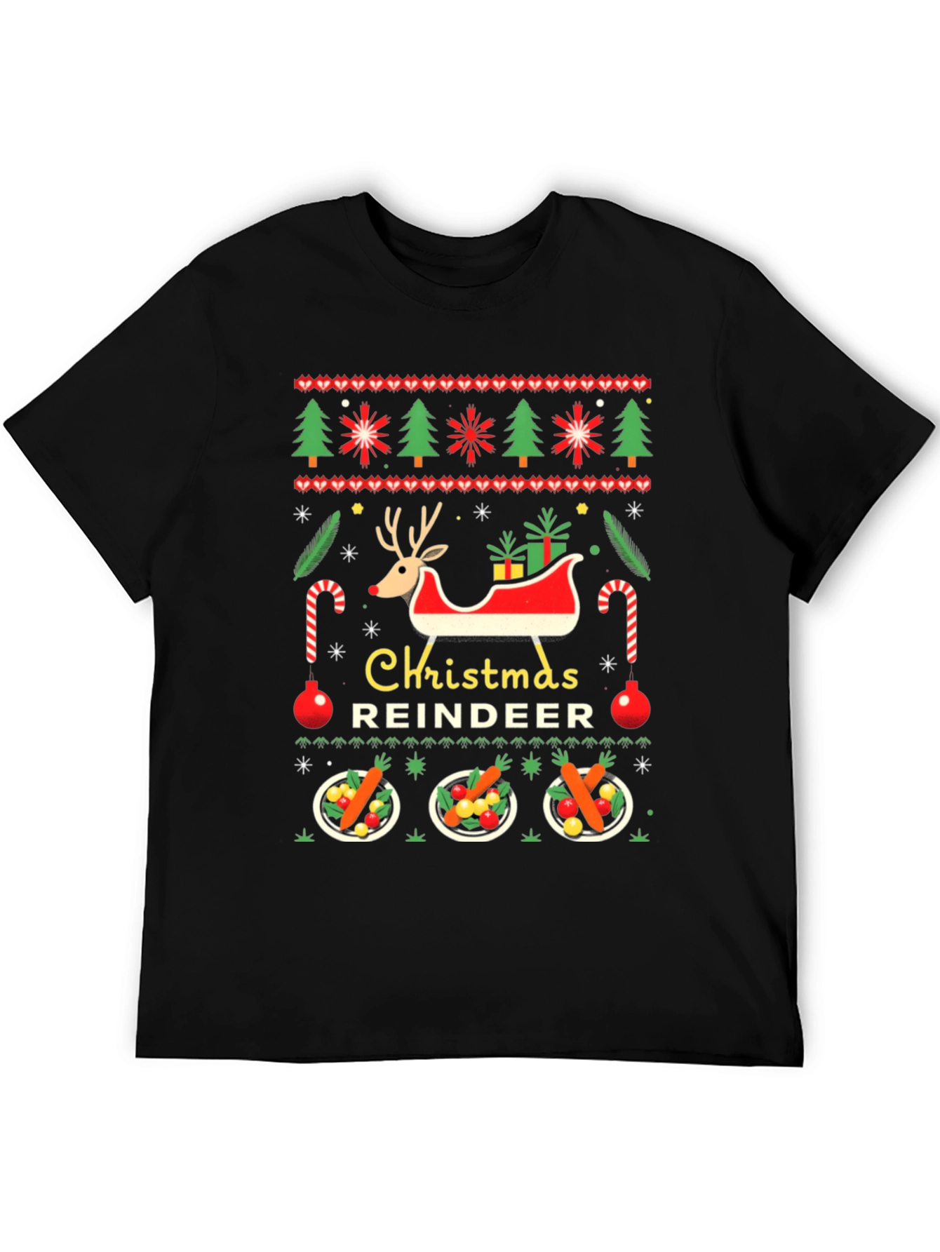 Christmas Reindeer Ugly Sweater T-Shirt