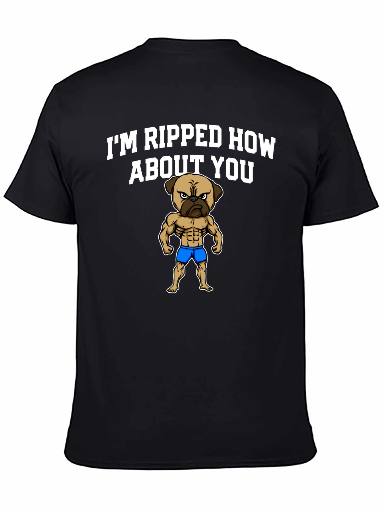 Ripped Pug T-Shirt - Funny Workout Tee