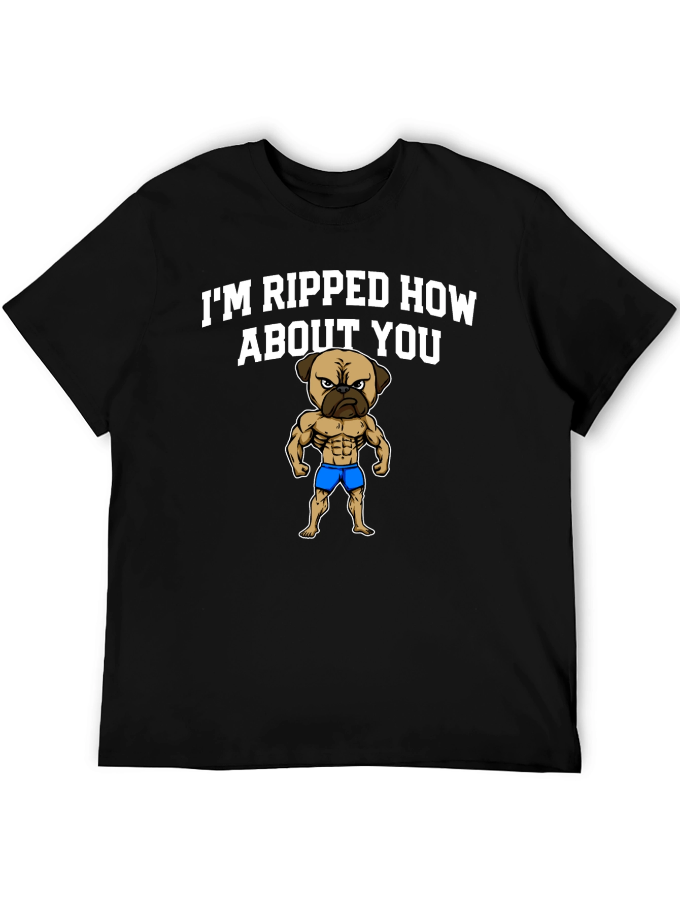 Ripped Pug T-Shirt - Funny Workout Tee