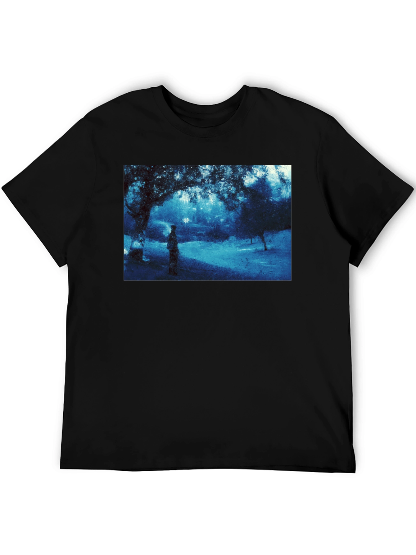 Mystic Nightscape Graphic Tee - Soft Cotton Black Shirt