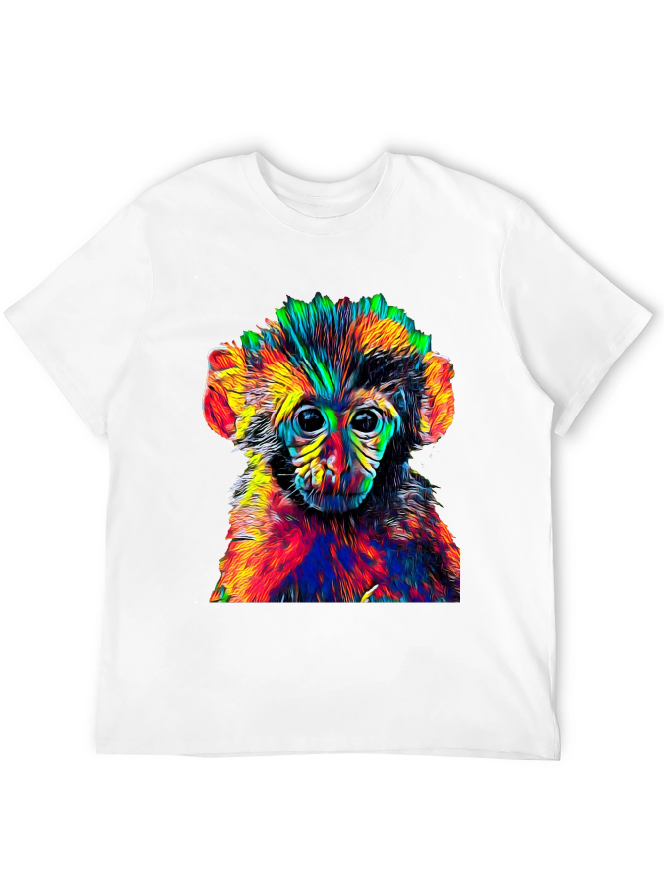 Psychedelic Monkey Graphic Tee - Cool Animal Print Shirt